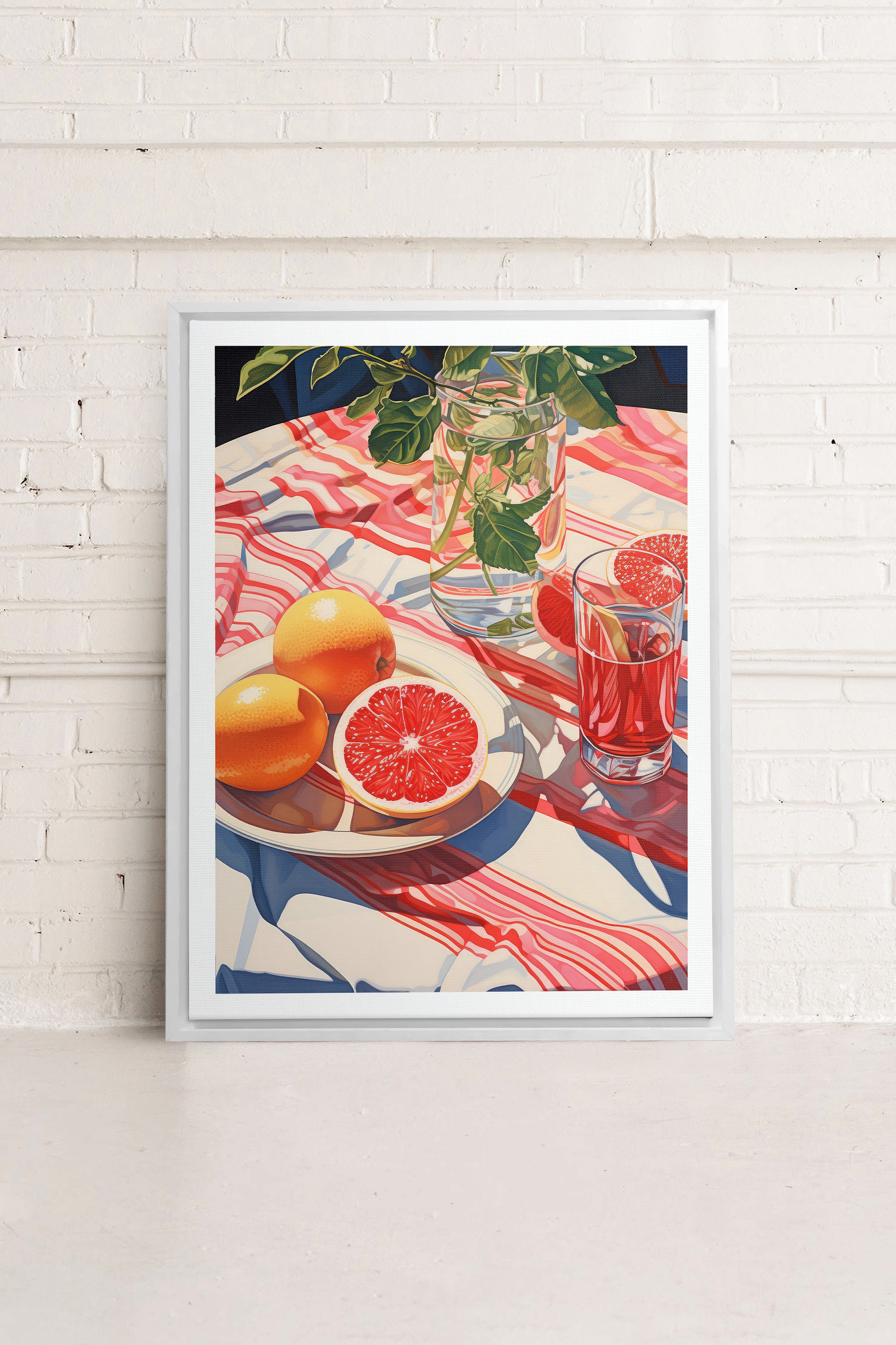 OLEKA CANVAS - PICNIC HAVEN, Oeuvre sur toile étirée, encadré Blanc