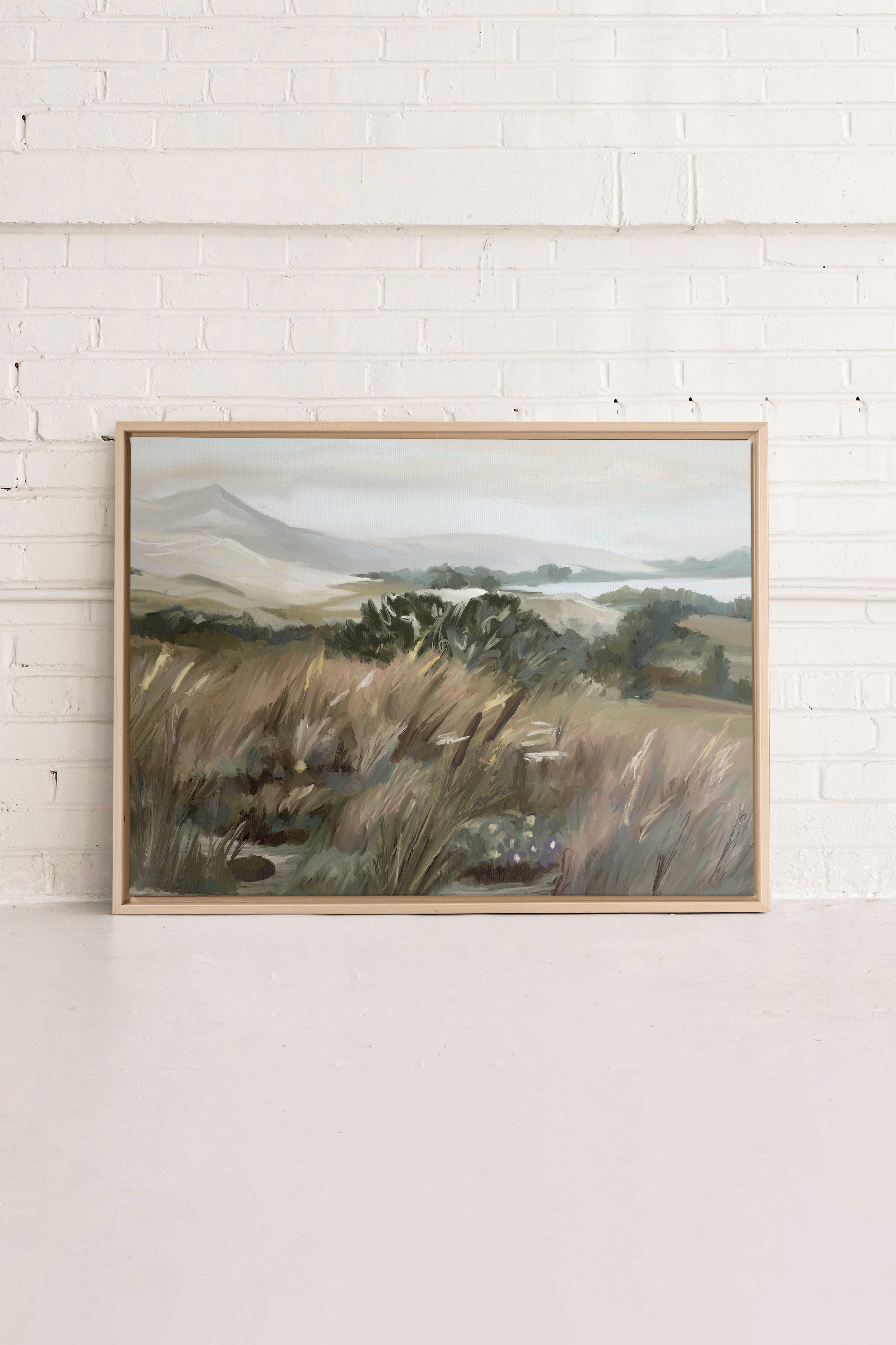 OLEKA CANVAS - SPRING MEADOW, Oeuvre sur toile étirée, encadré Naturel Clair