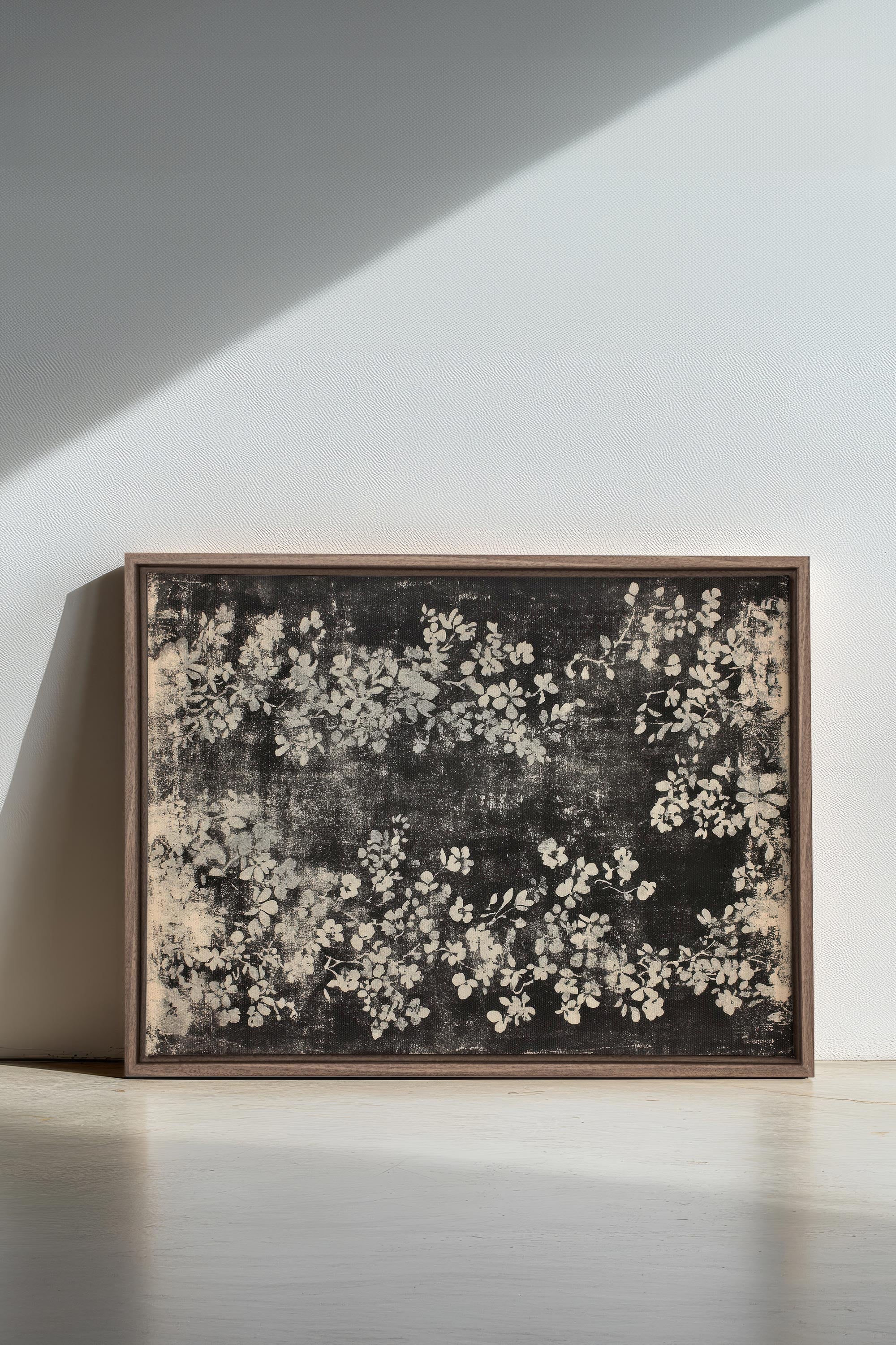 OLEKA CANVAS - MYSTERIOUS GARDEN, Oeuvre sur toile étirée, encadré Brun Chêne