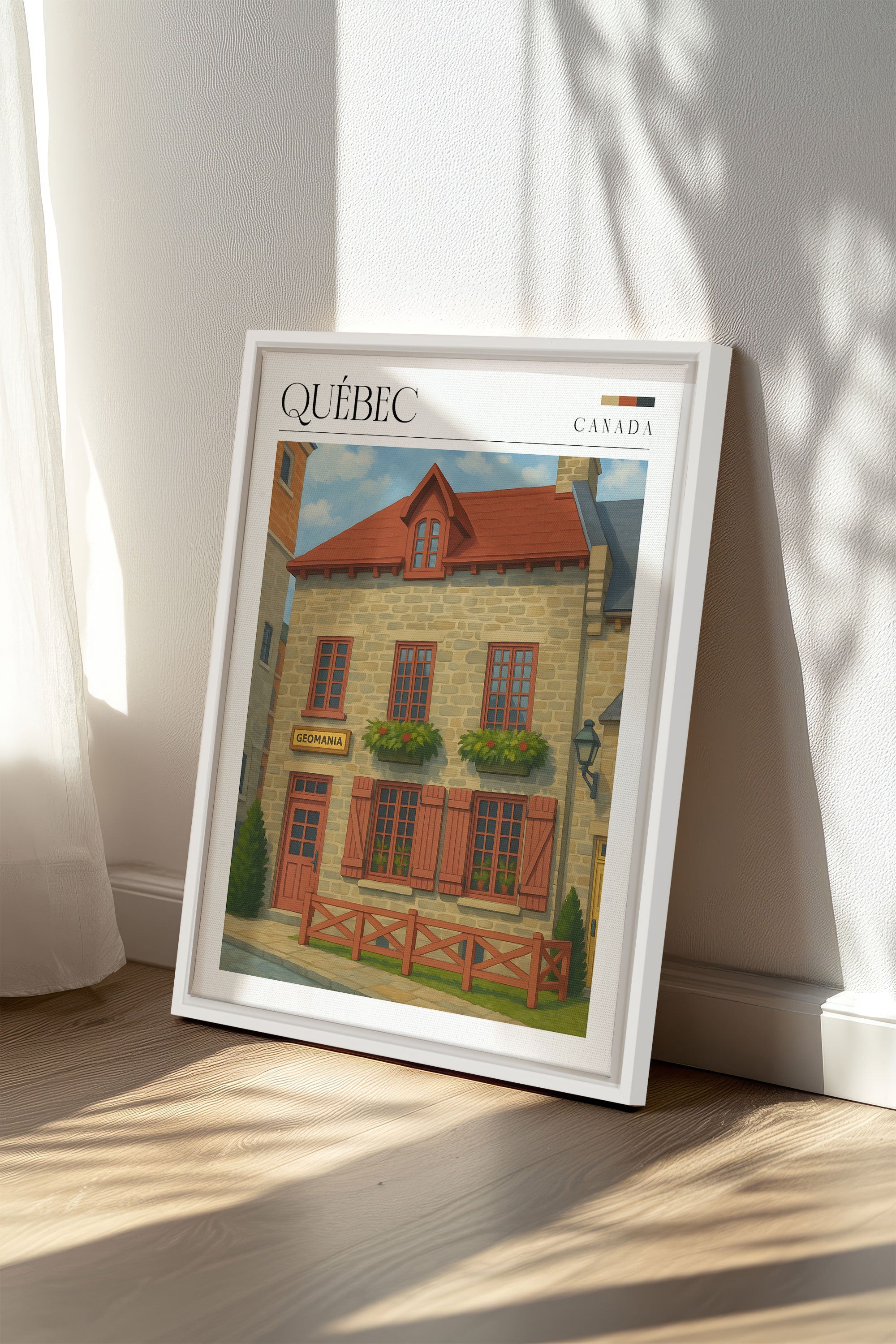 OLEKA CANVAS - QUÉBEC II, Oeuvre sur toile étirée, encadré Blanc