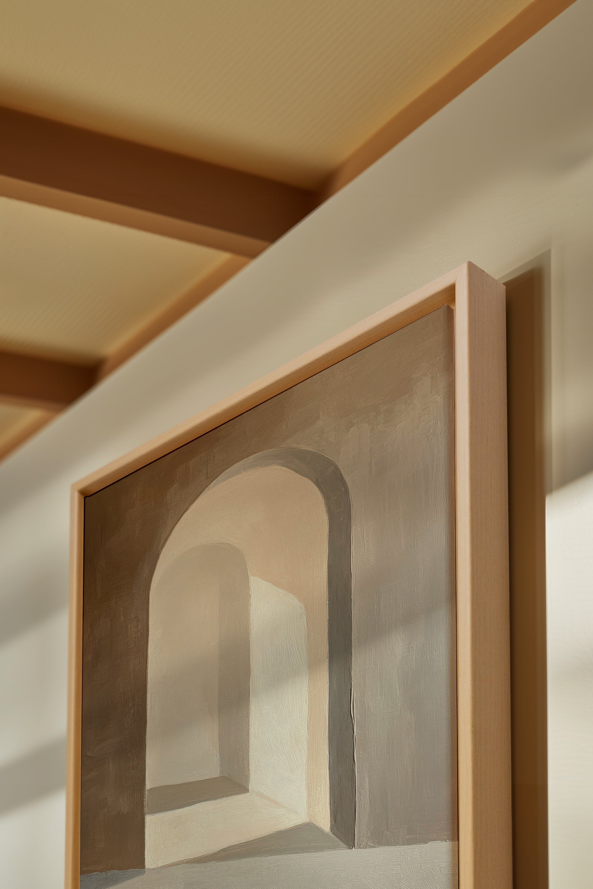 OLEKA CANVAS - GOLDEN ARCH, Oeuvre sur toile étirée, encadré Naturel Clair