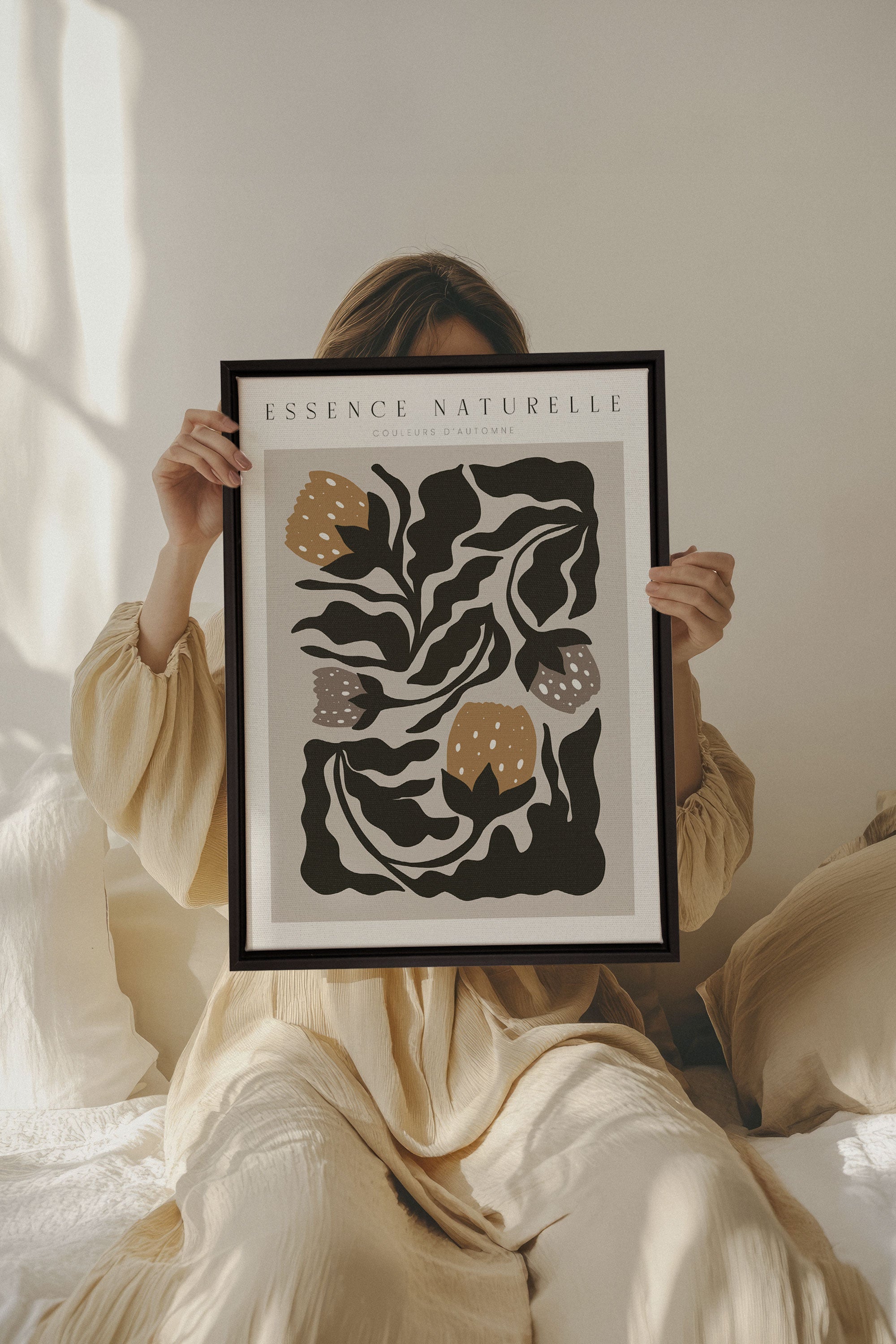 OLEKA CANVAS - ESSENCE NATURELLE, Oeuvre sur toile étirée, encadré Noir