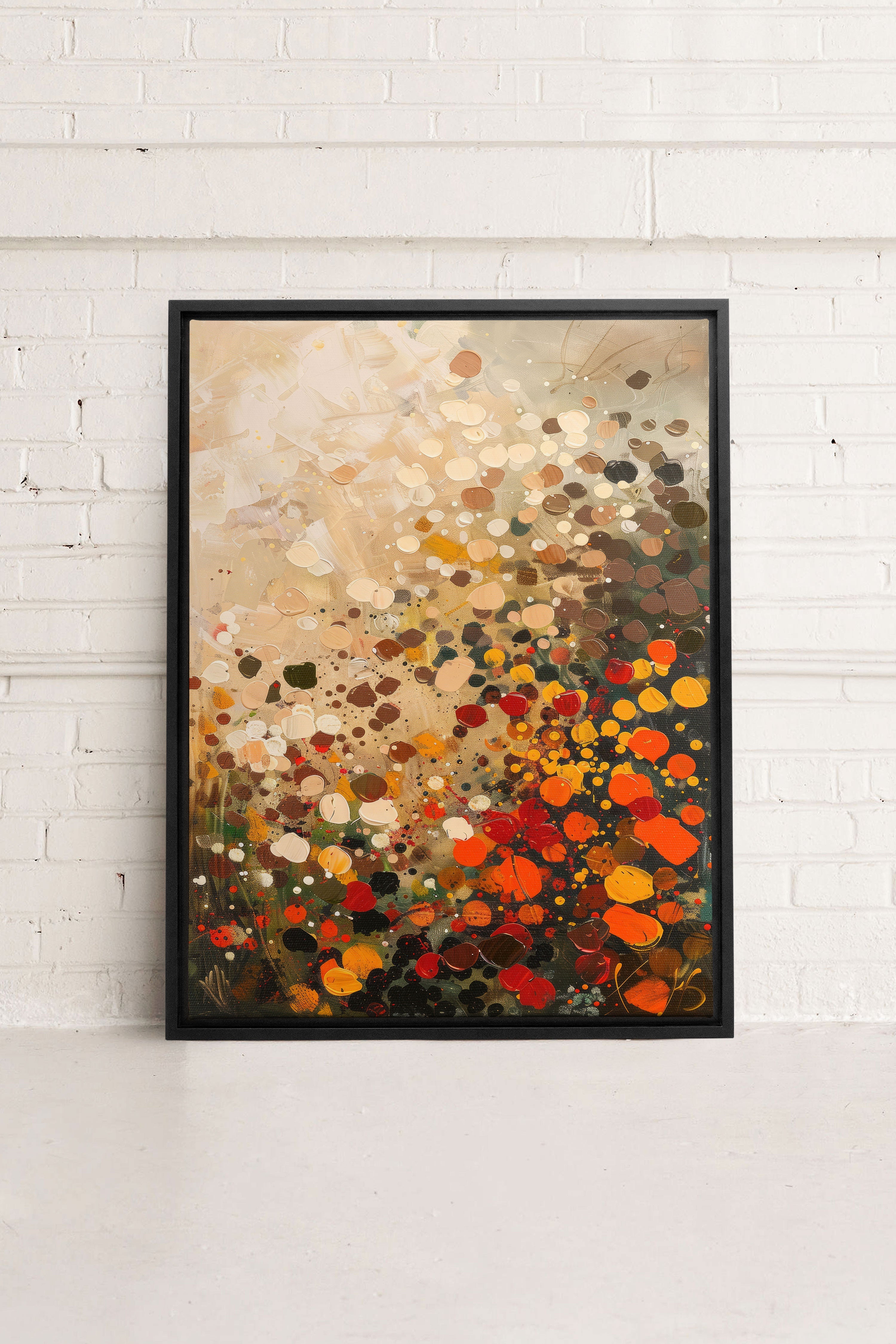 OLEKA CANVAS - EARTH & FIRE, Oeuvre sur toile étirée, encadré Noir