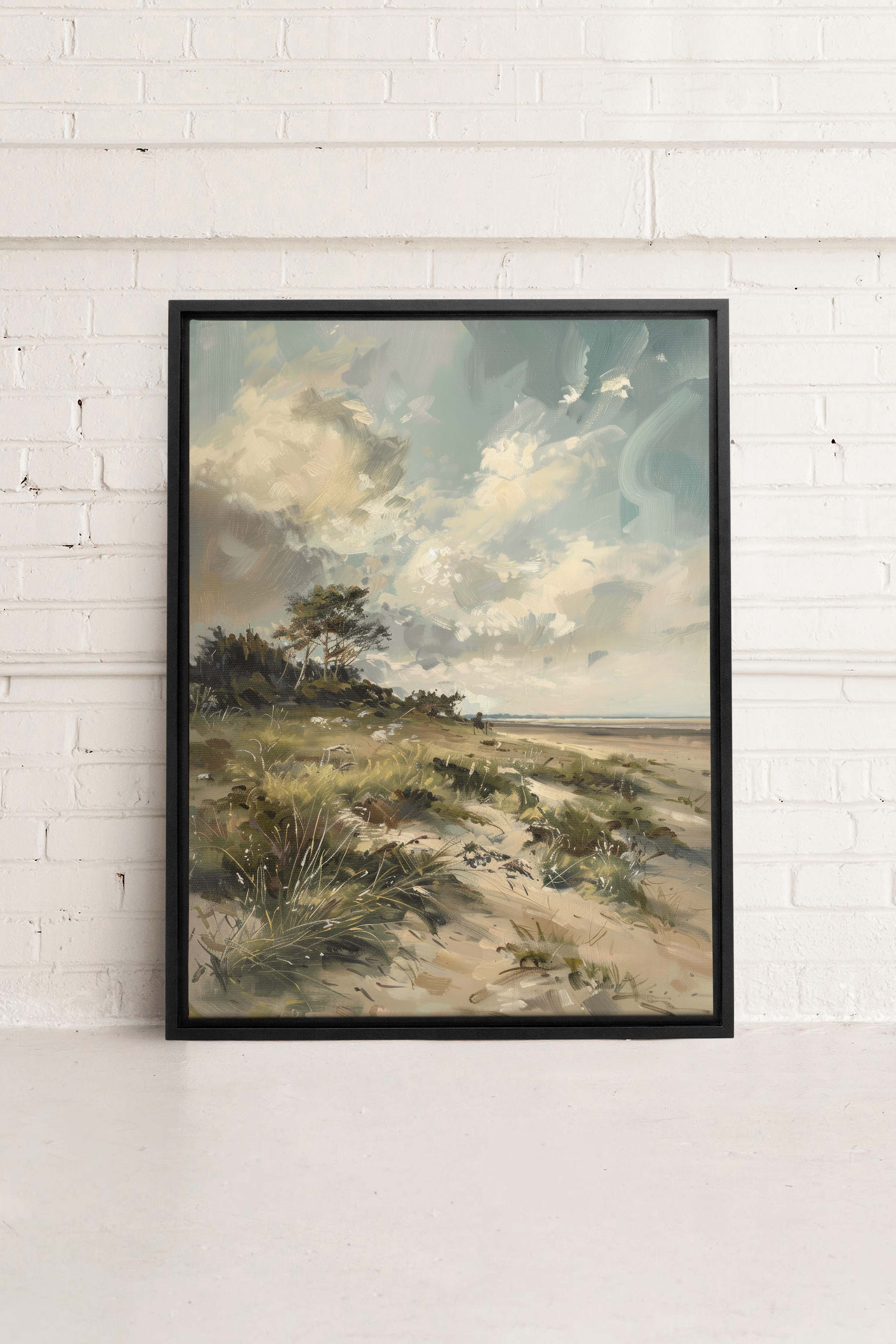 OLEKA CANVAS - LUSH LITTORAL, Oeuvre sur toile étirée, encadré Noir