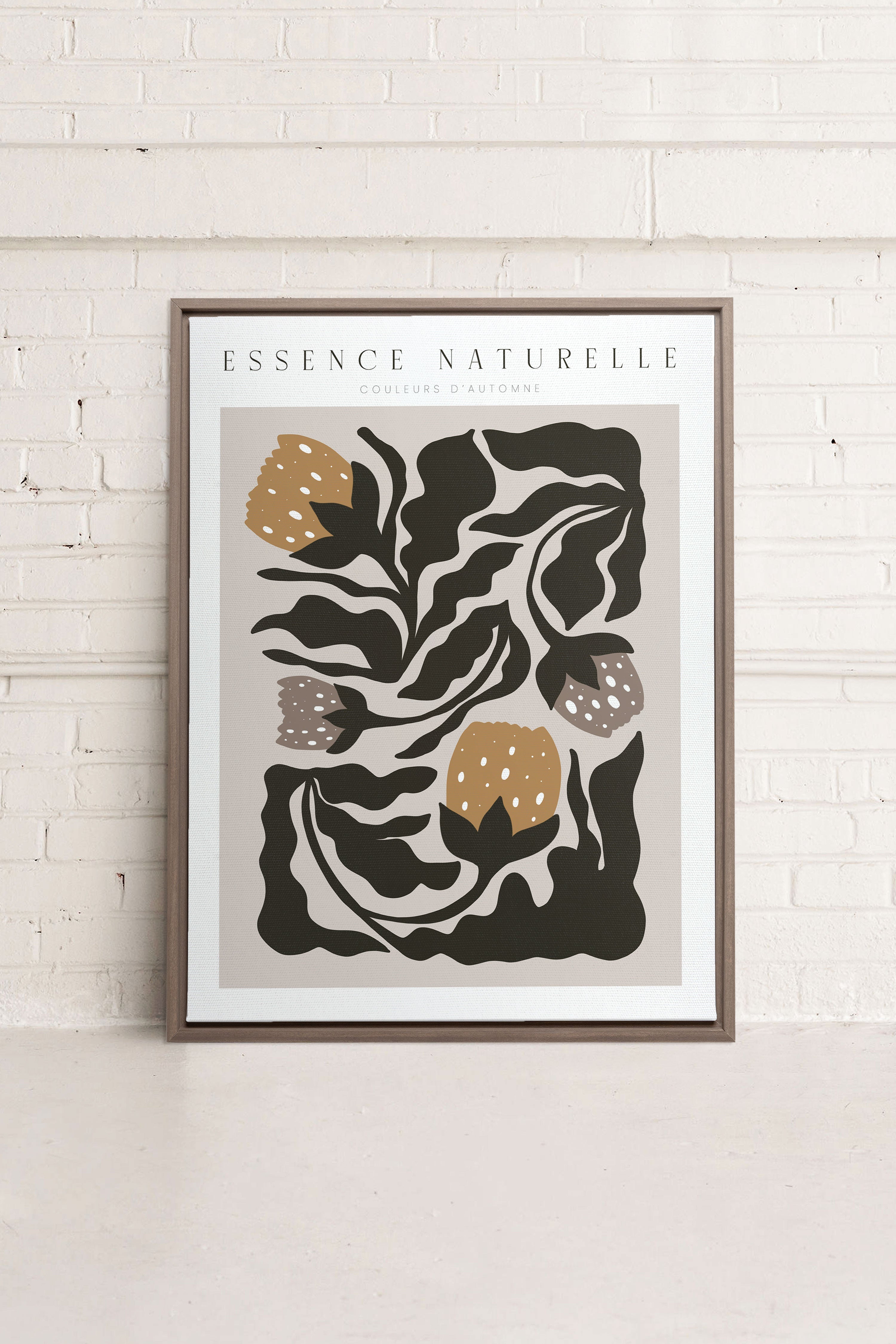 OLEKA CANVAS - ESSENCE NATURELLE, Oeuvre sur toile étirée, encadré Brun Chêne