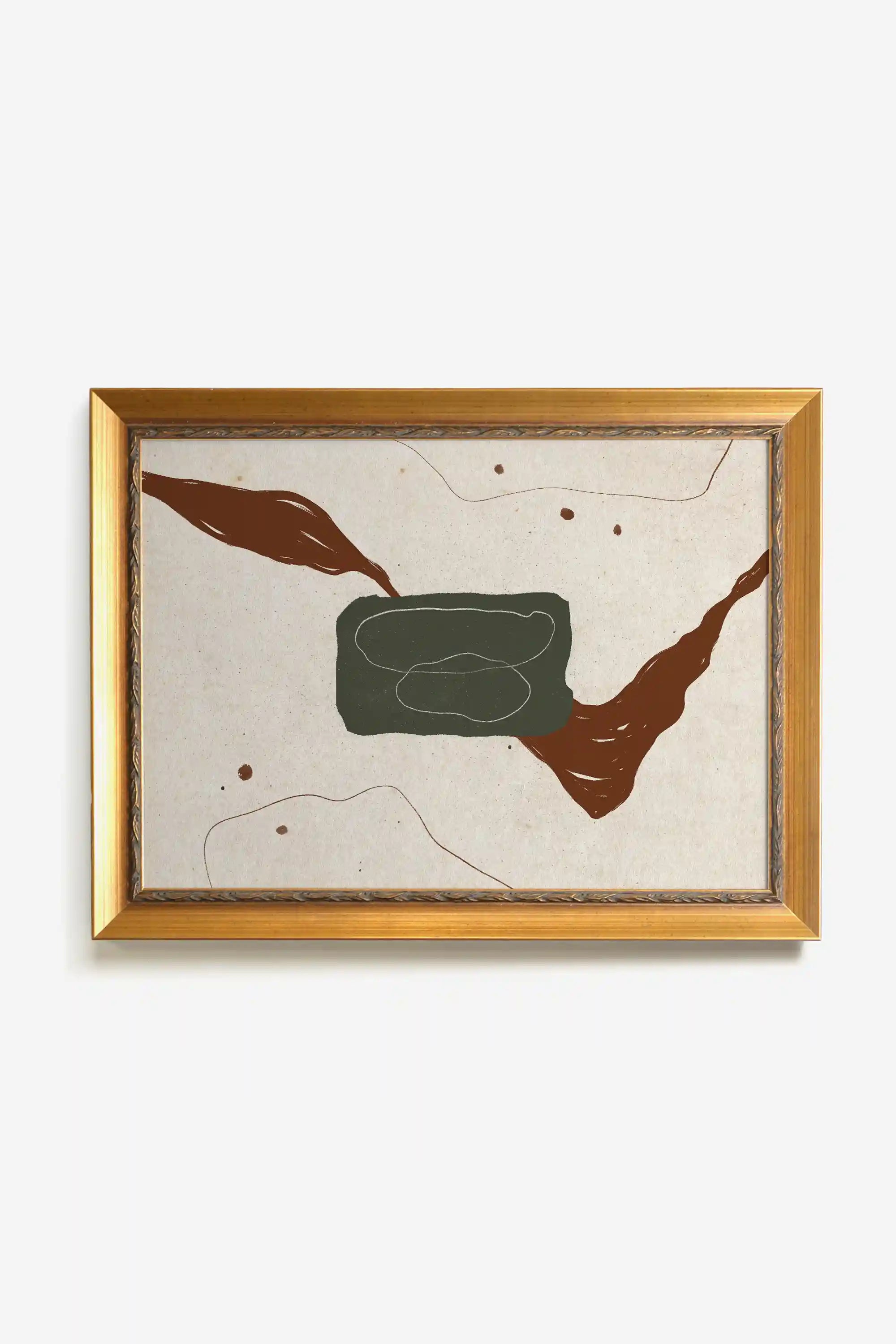 FORCES SILENCIEUSE, Oeuvre sur toile rigide, encadré Vintage Or