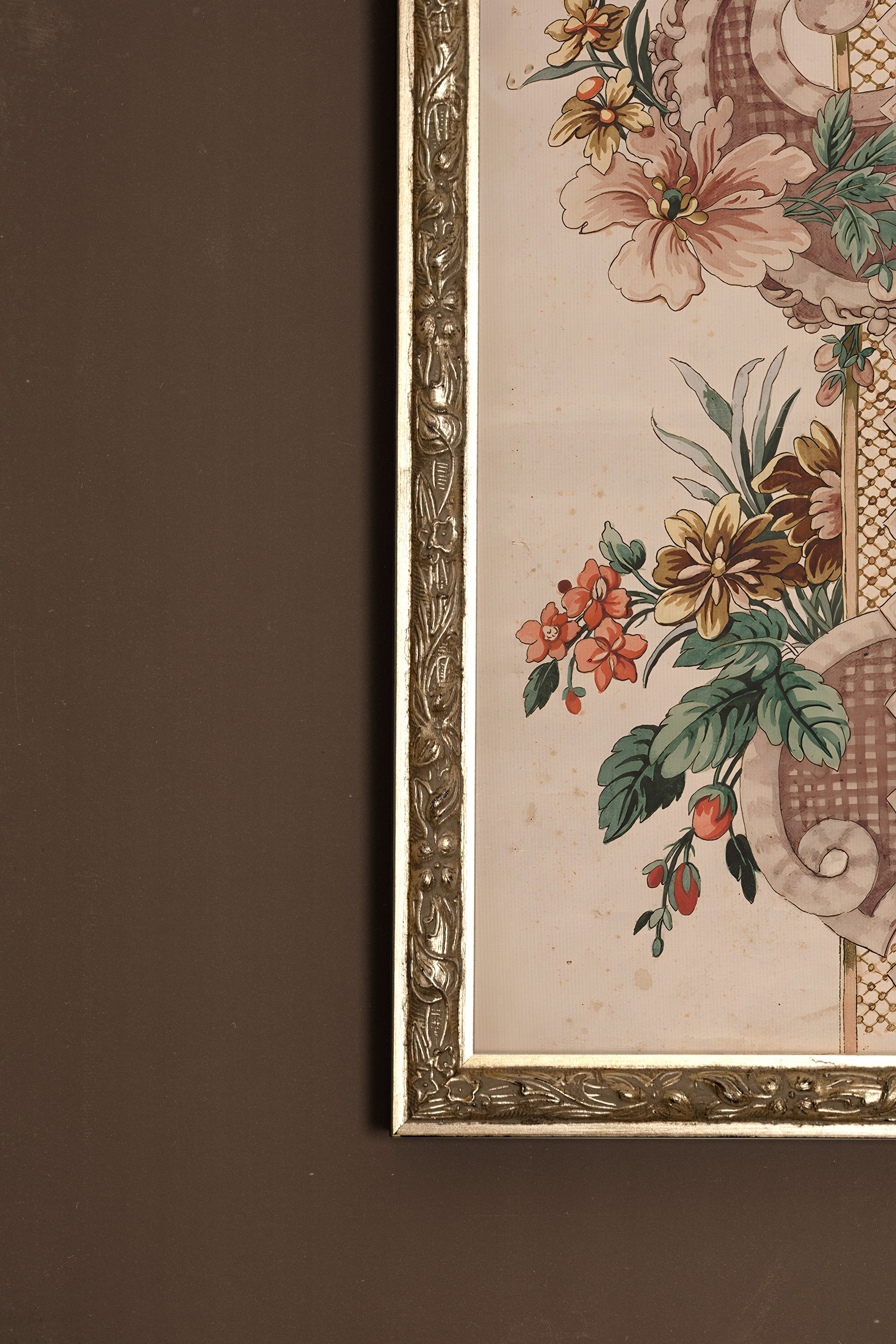 SYMPHONIE BOTANIQUE, Oeuvre sur toile rigide, encadré Vintage Argent