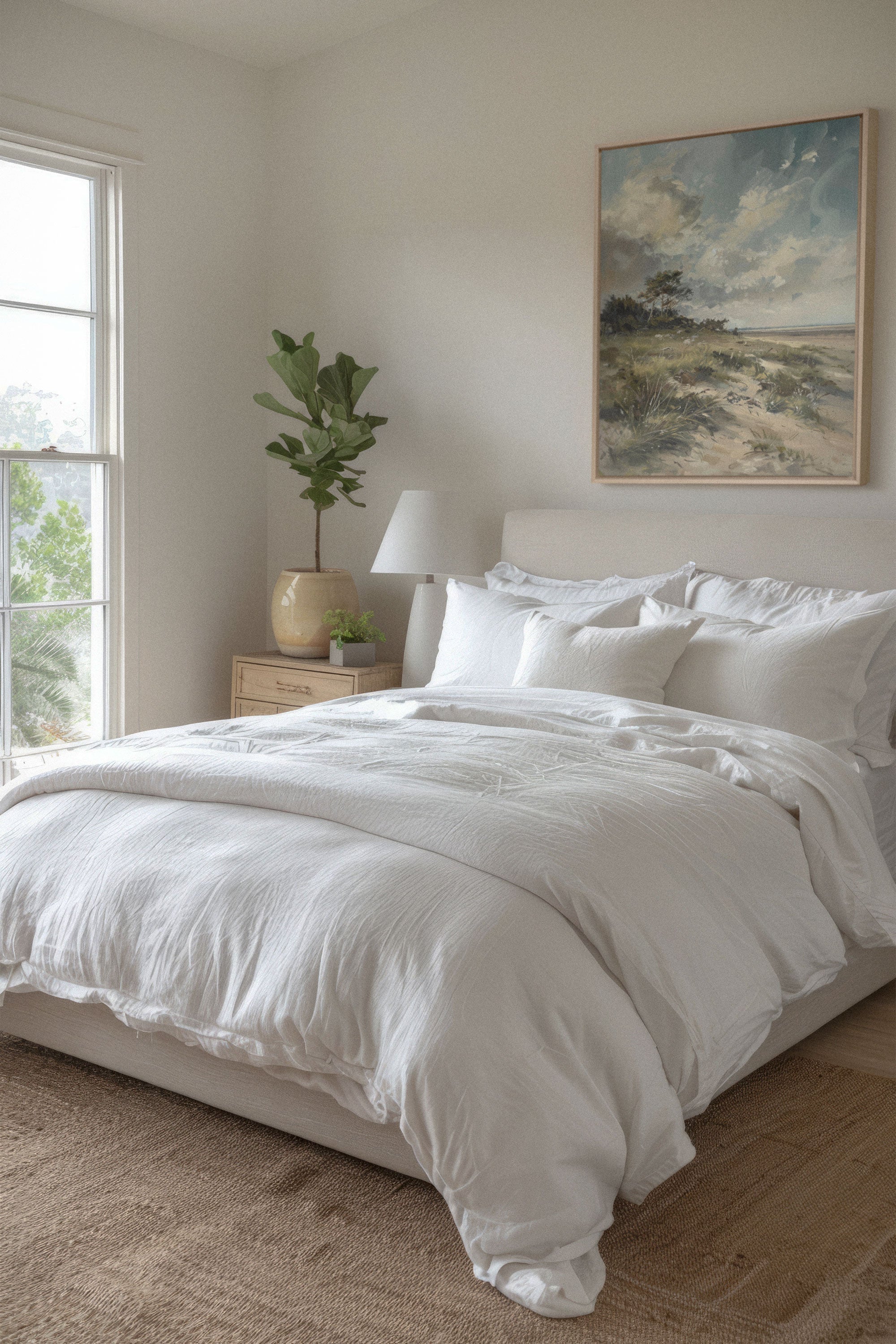 OLEKA CANVAS - LUSH LITTORAL, Oeuvre sur toile étirée, encadré Naturel Clair