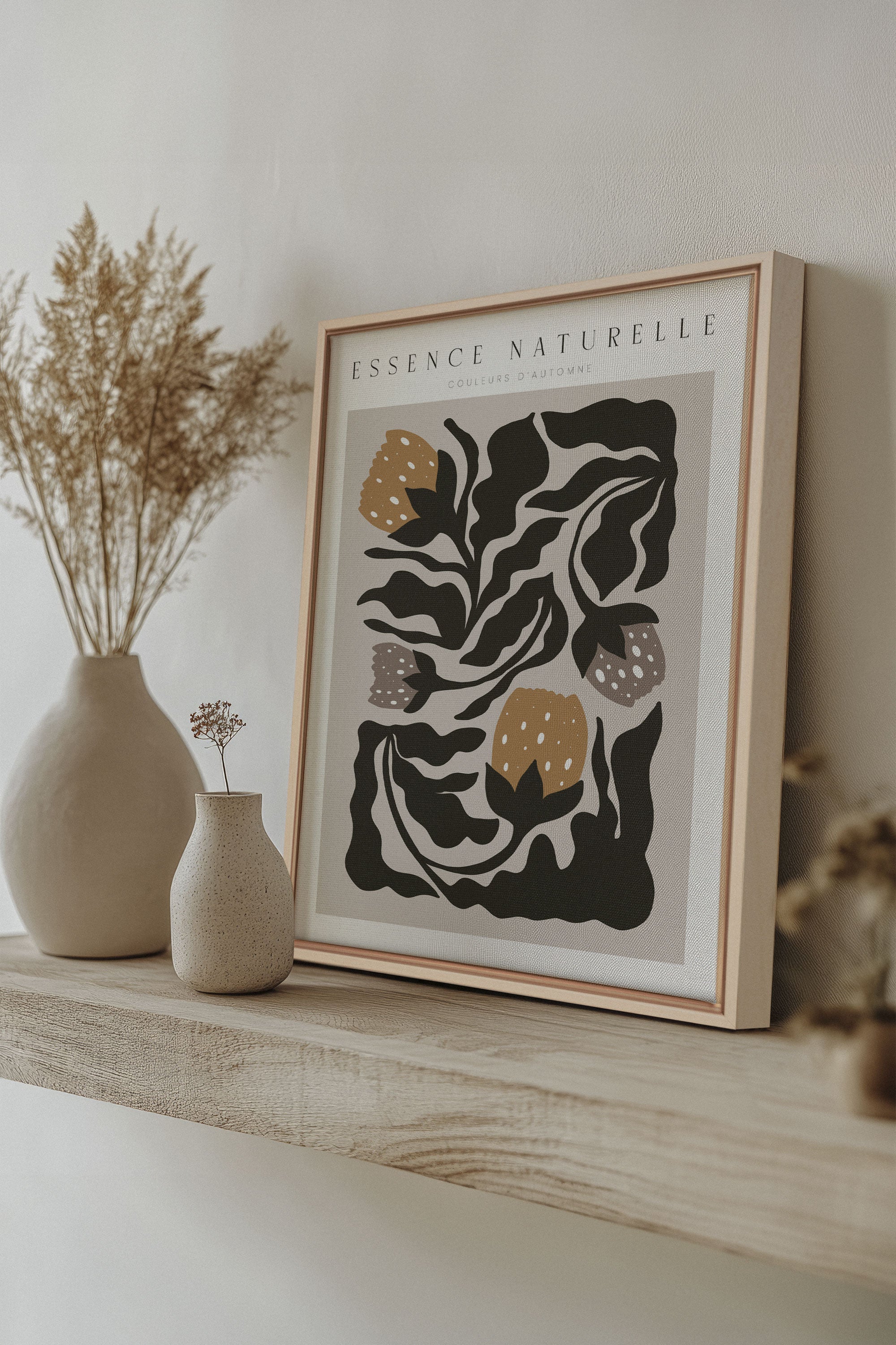 OLEKA CANVAS - ESSENCE NATURELLE, Oeuvre sur toile étirée, encadré Naturel Clair