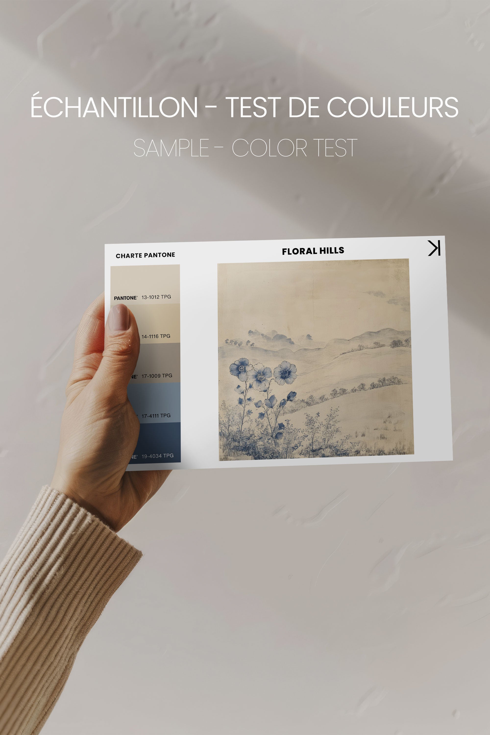 OLEKA CANVAS - FLORAL HILLS, Oeuvre sur toile étirée, encadré Noir