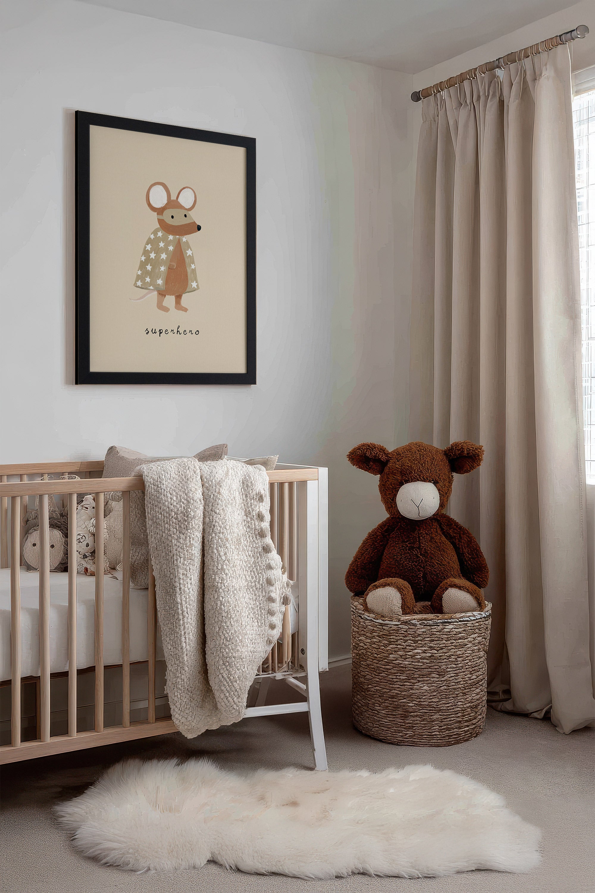 SOURIS HÉROÏQUE, Artwork on rigid canvas, framed in black