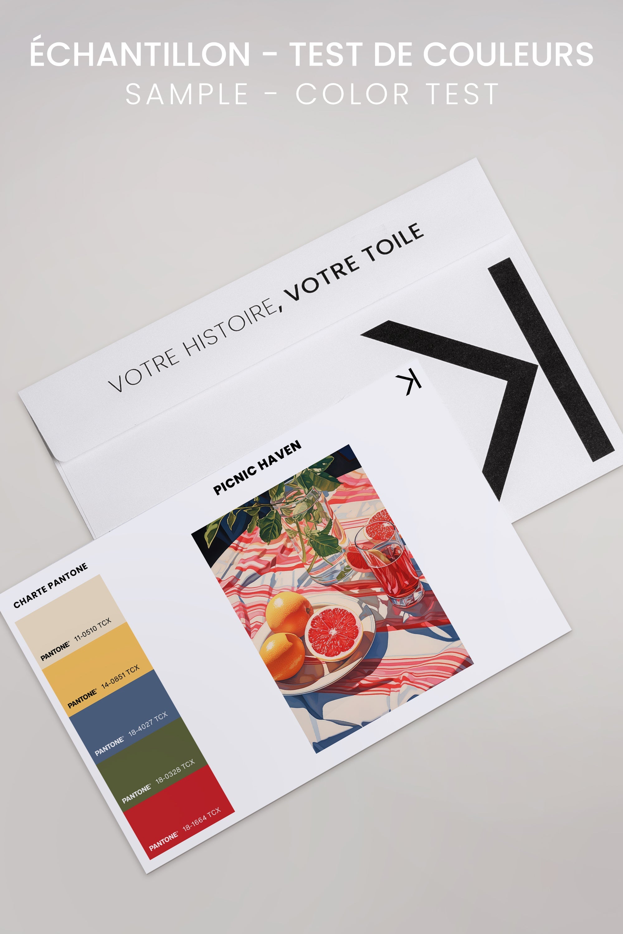 OLEKA CANVAS - PICNIC HAVEN, Oeuvre sur toile étirée, encadré Blanc