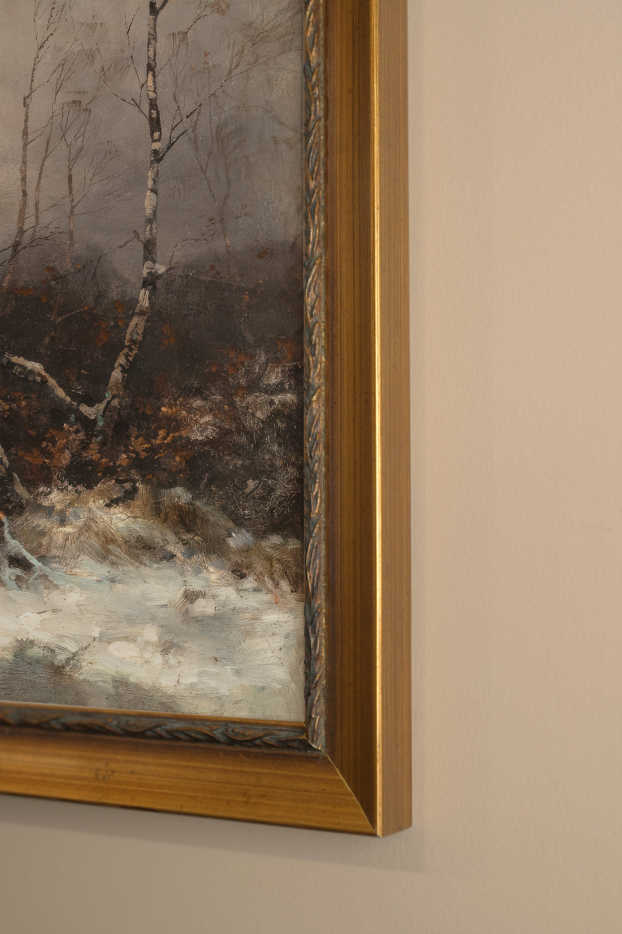 ROYAUME DU GIVRE, Artwork on canvas, framed Vintage Gold