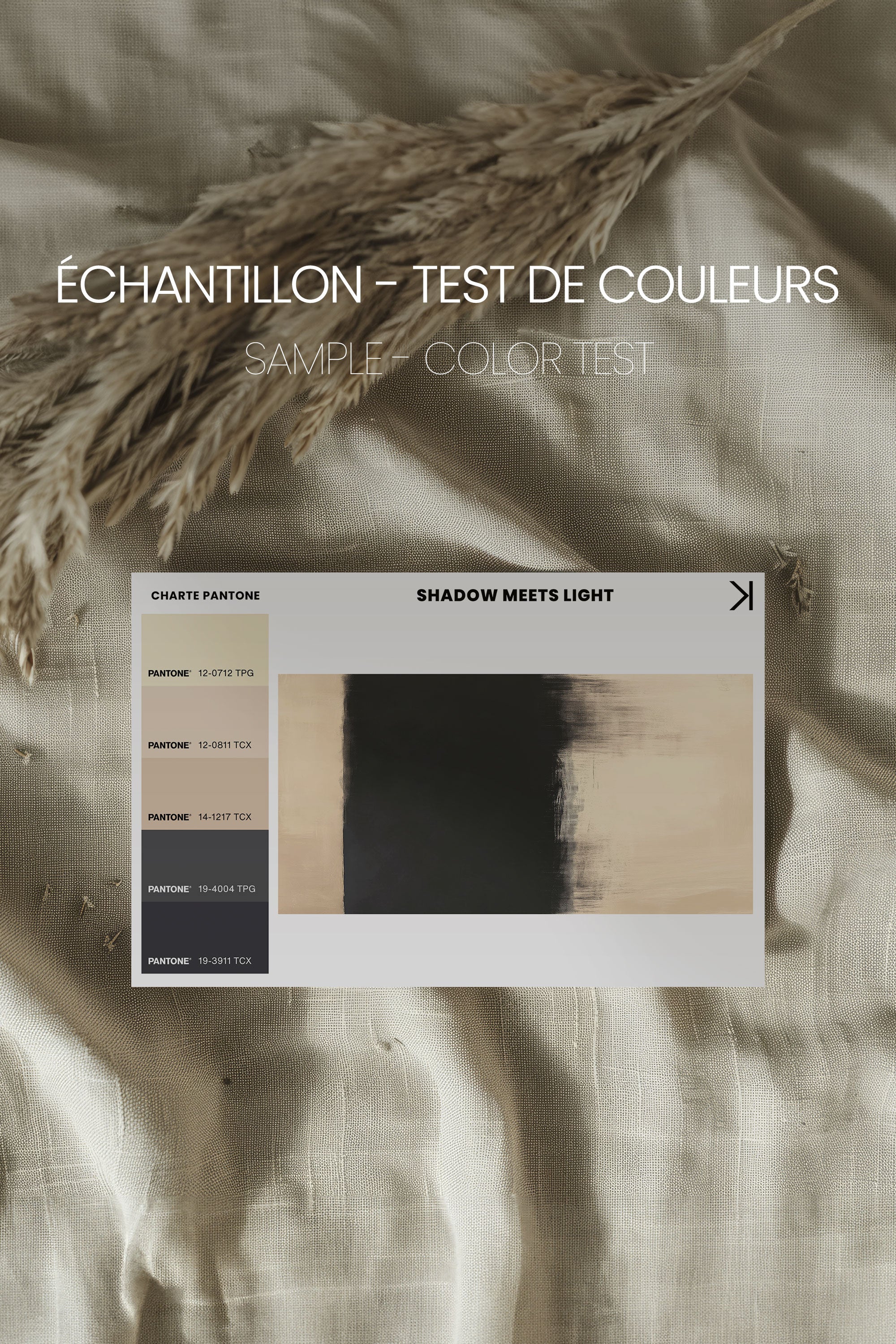 OLEKA CANVAS - SHADOW MEETS LIGHT, Oeuvre sur toile étirée, encadré Brun Chêne