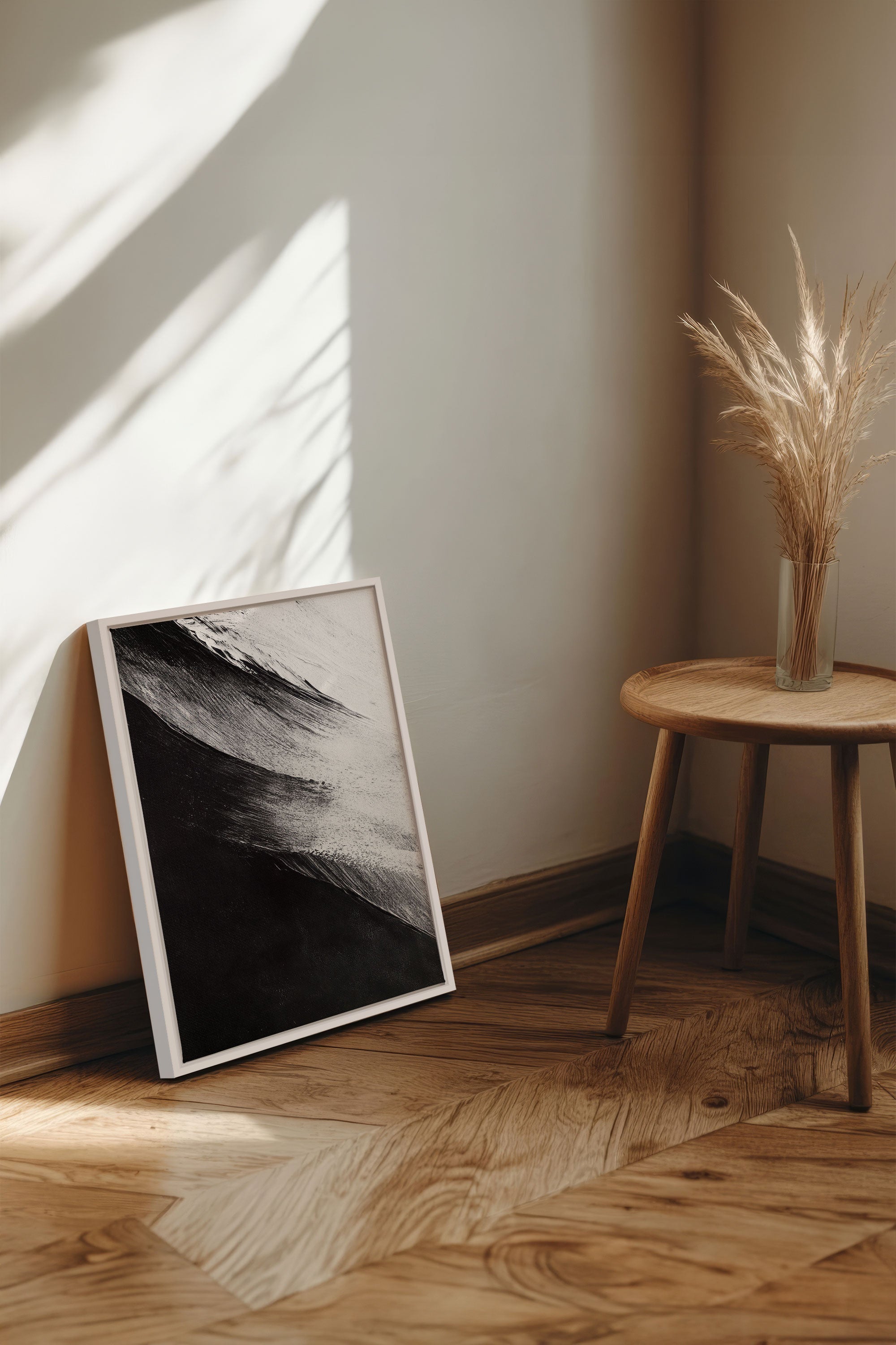 OLEKA CANVAS - TIDE OF SHADOWS, Oeuvre sur toile étirée, encadré Blanc