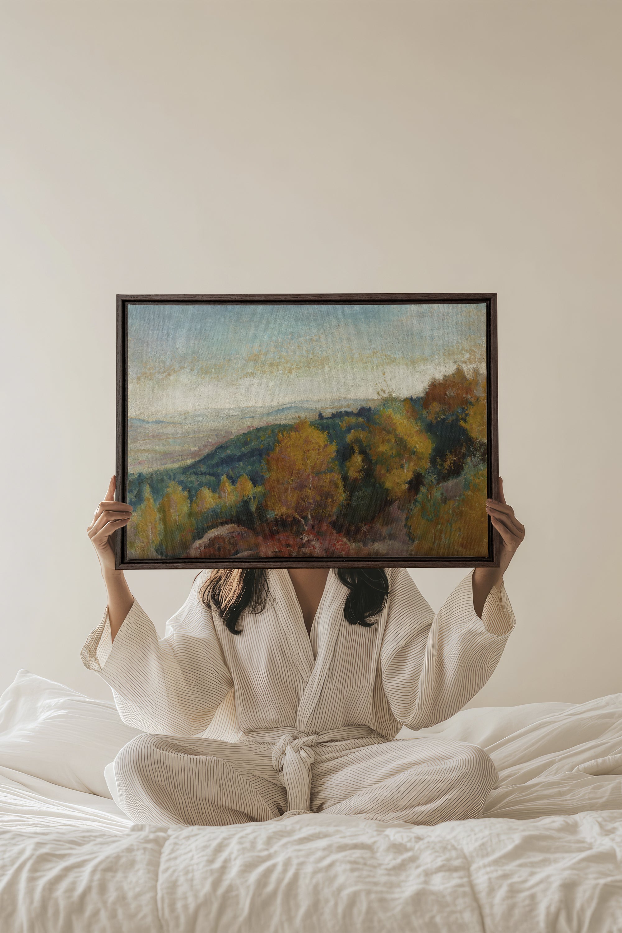 AMBER HILLS, Oeuvre sur toile étirée, encadré Brun Noyer