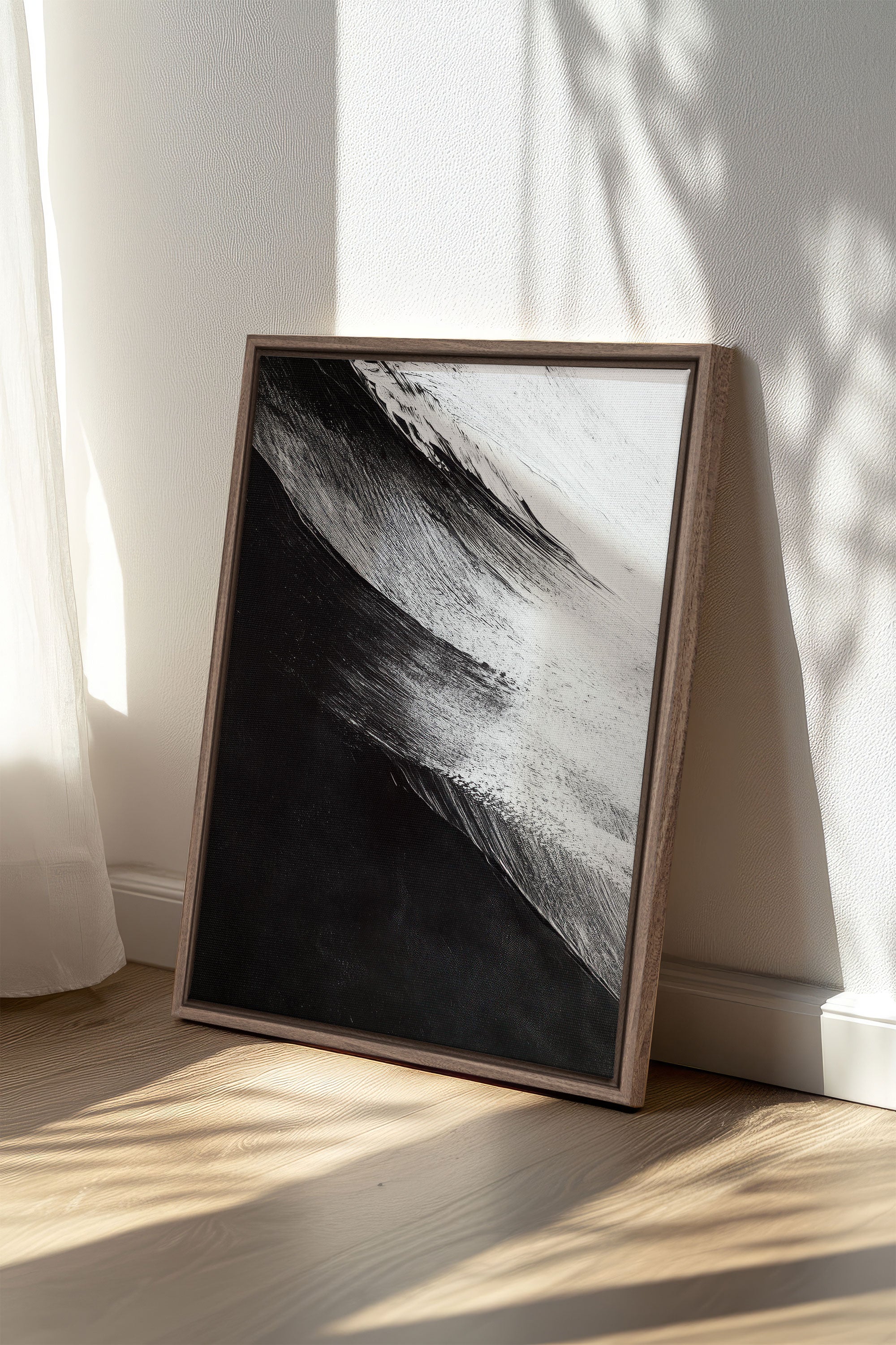 OLEKA CANVAS - TIDE OF SHADOWS, Oeuvre sur toile étirée, encadré Brun Chêne