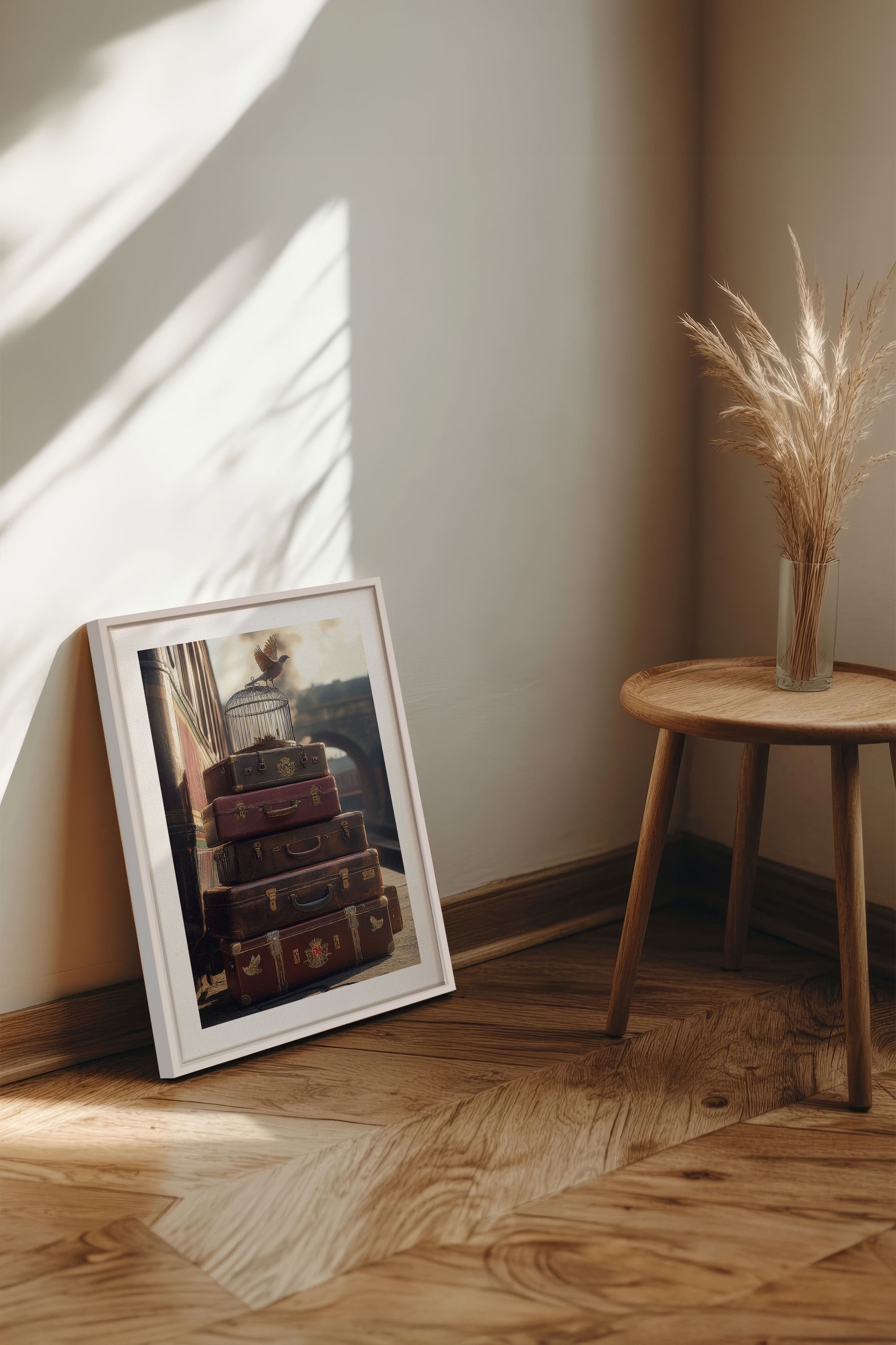 OLEKA CANVAS - SECRET JOURNEY, Oeuvre sur toile étirée, encadré Blanc