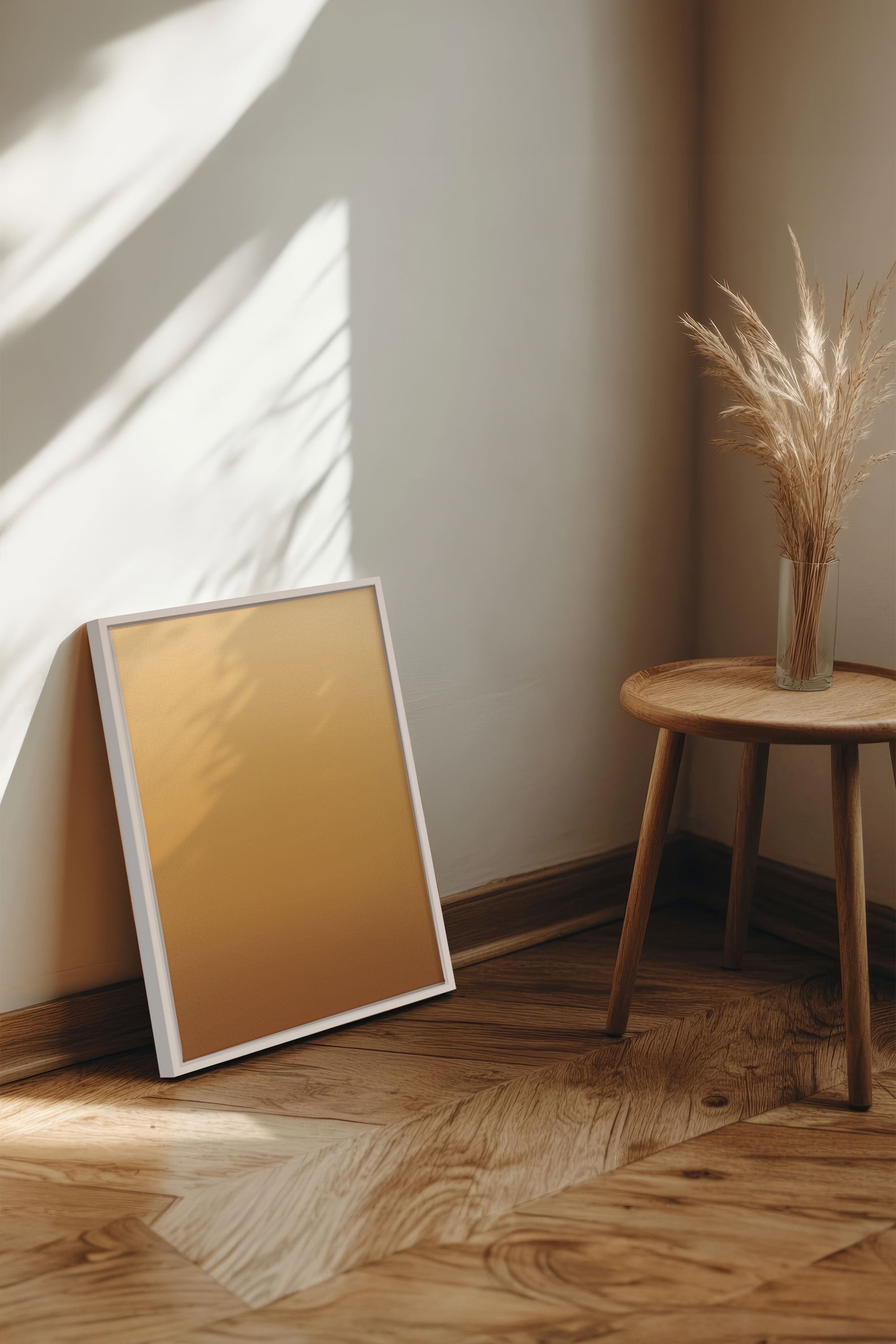 OLEKA CANVAS - BRISE DU SOIR, Oeuvre sur toile étirée, encadré Blanc