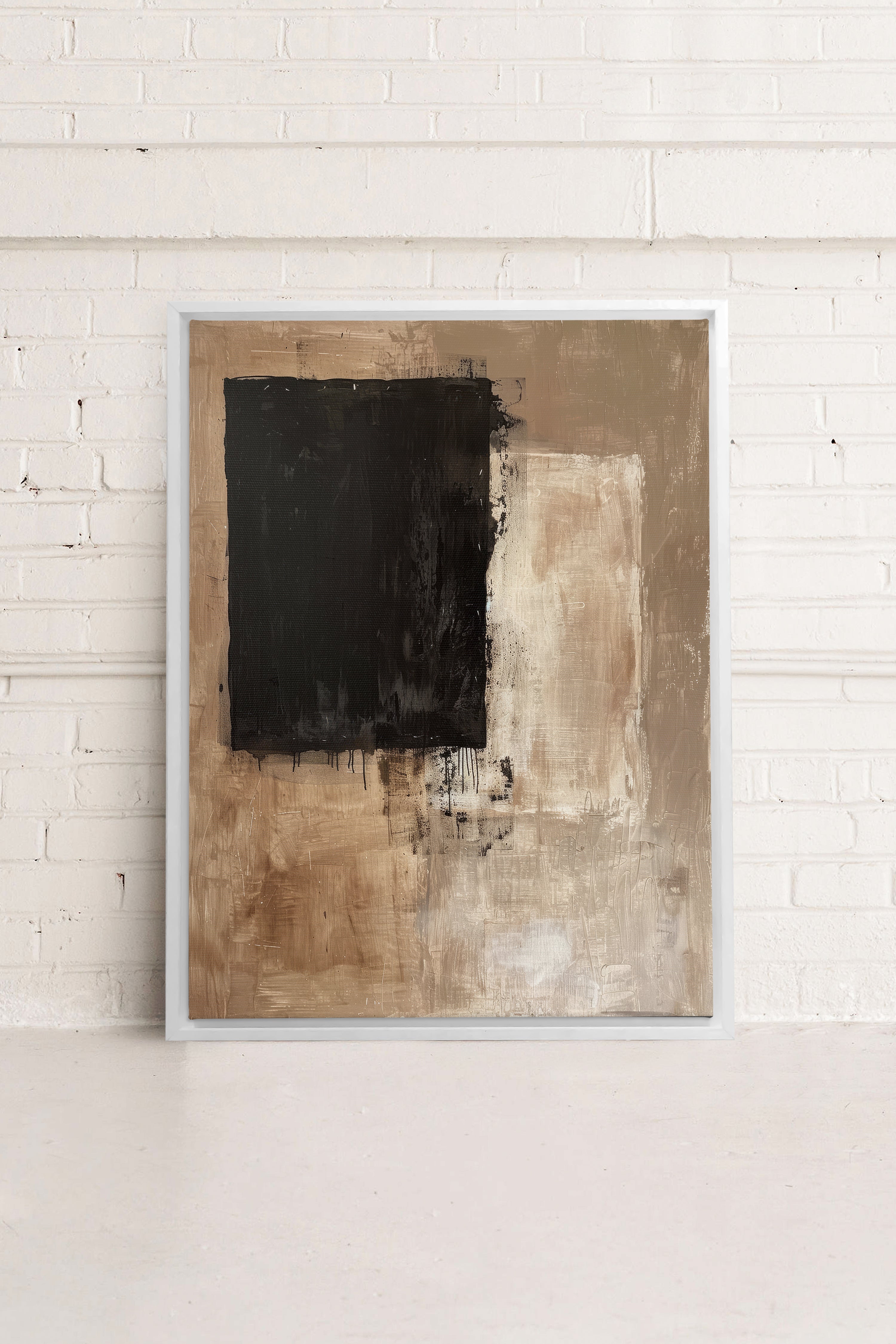 OLEKA CANVAS - INK METAPHOR II, Oeuvre sur toile étirée, encadré Blanc