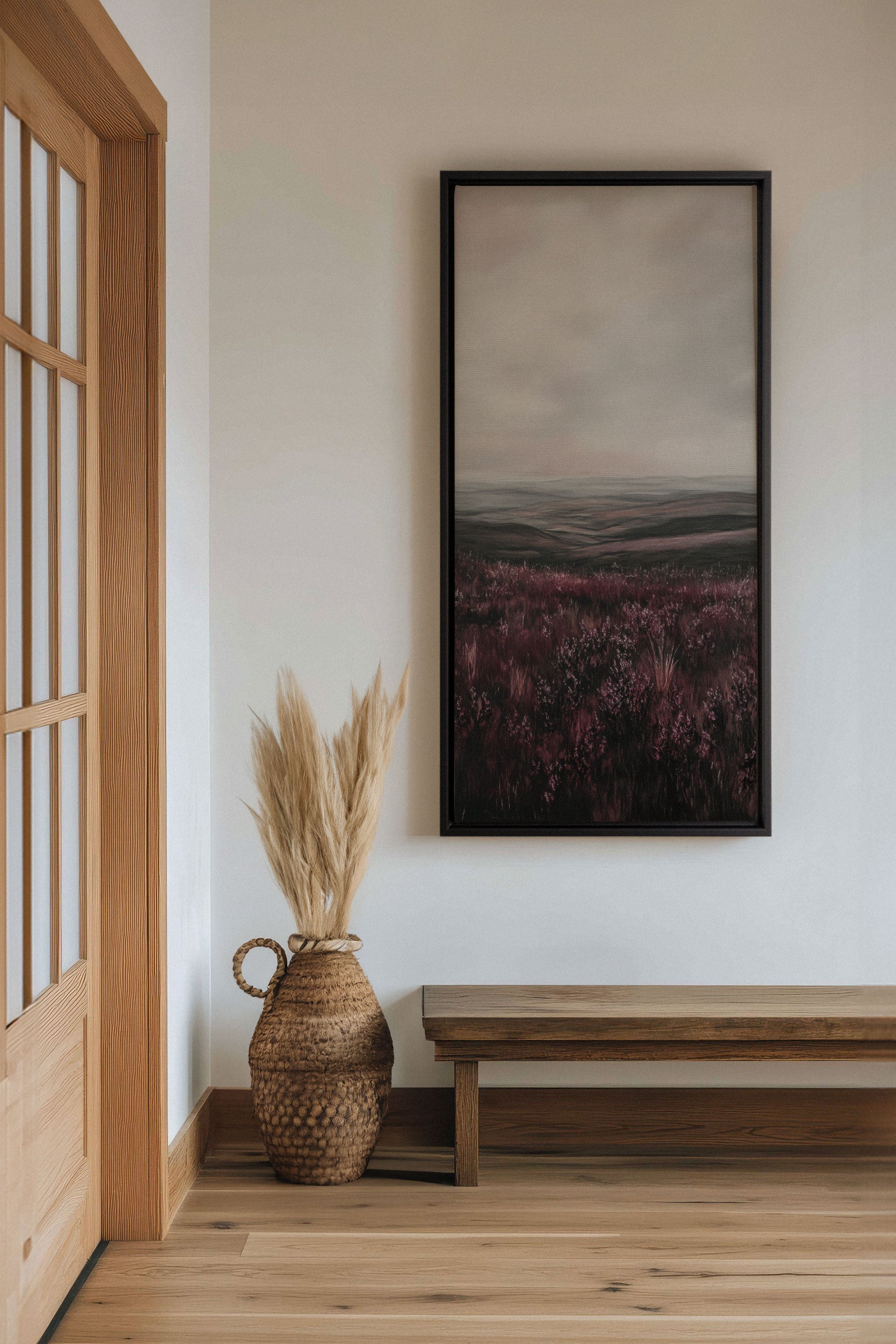 OLEKA CANVAS - PURPLE STILLNESS, Oeuvre sur toile étirée, encadré Noir