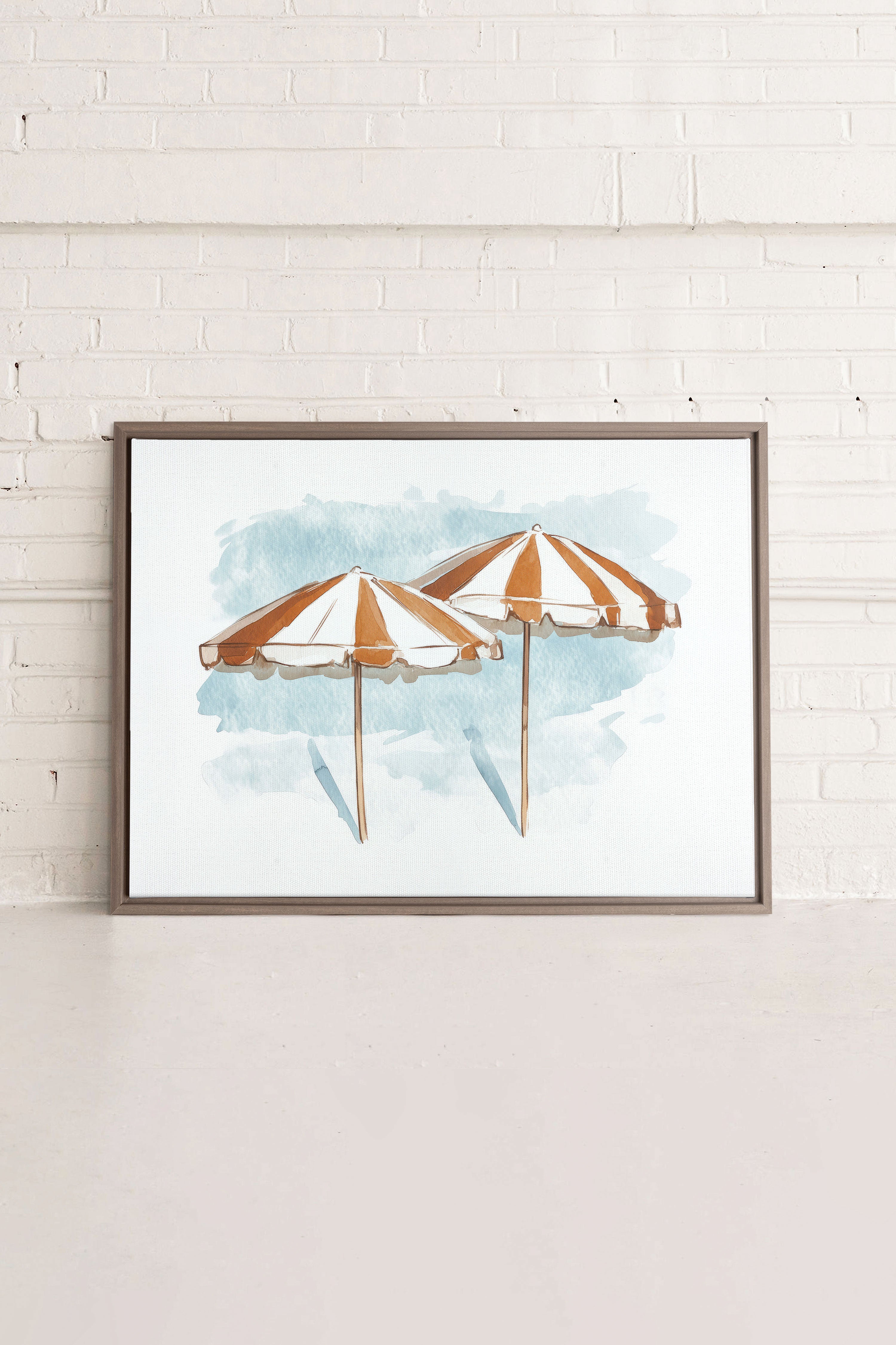 OLEKA CANVAS - OCEAN SHADE, Oeuvre sur toile étirée, encadré Brun Chêne