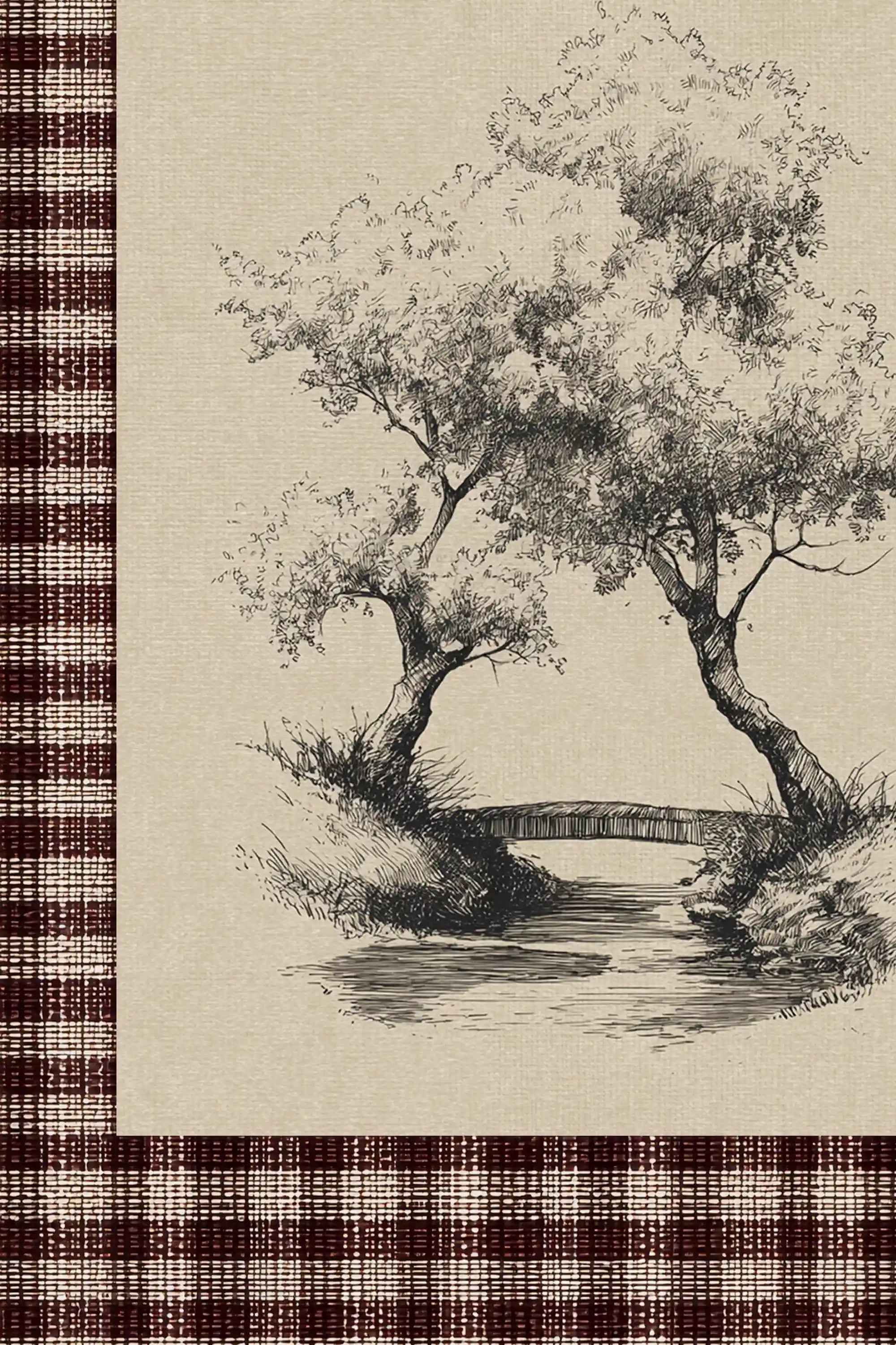 BETWEEN THE TREES, Artwork on rigid canvas, signature frame by Atelier Dansereau