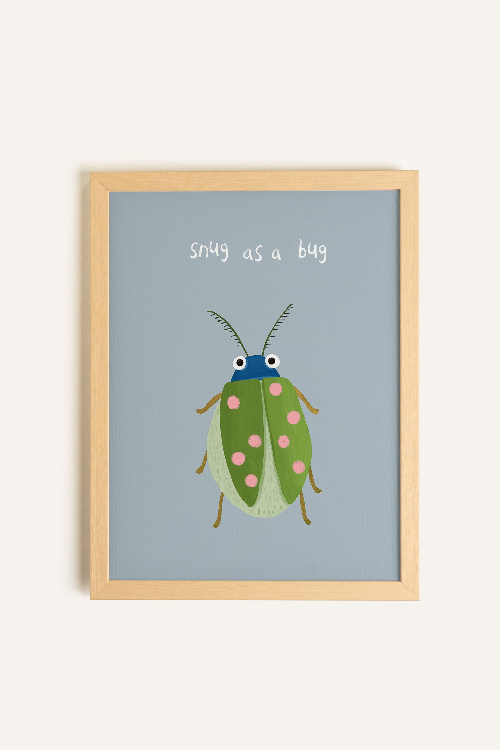 COCCINELLE DOUILLETTE, Artwork on rigid canvas, framed in Natural Light