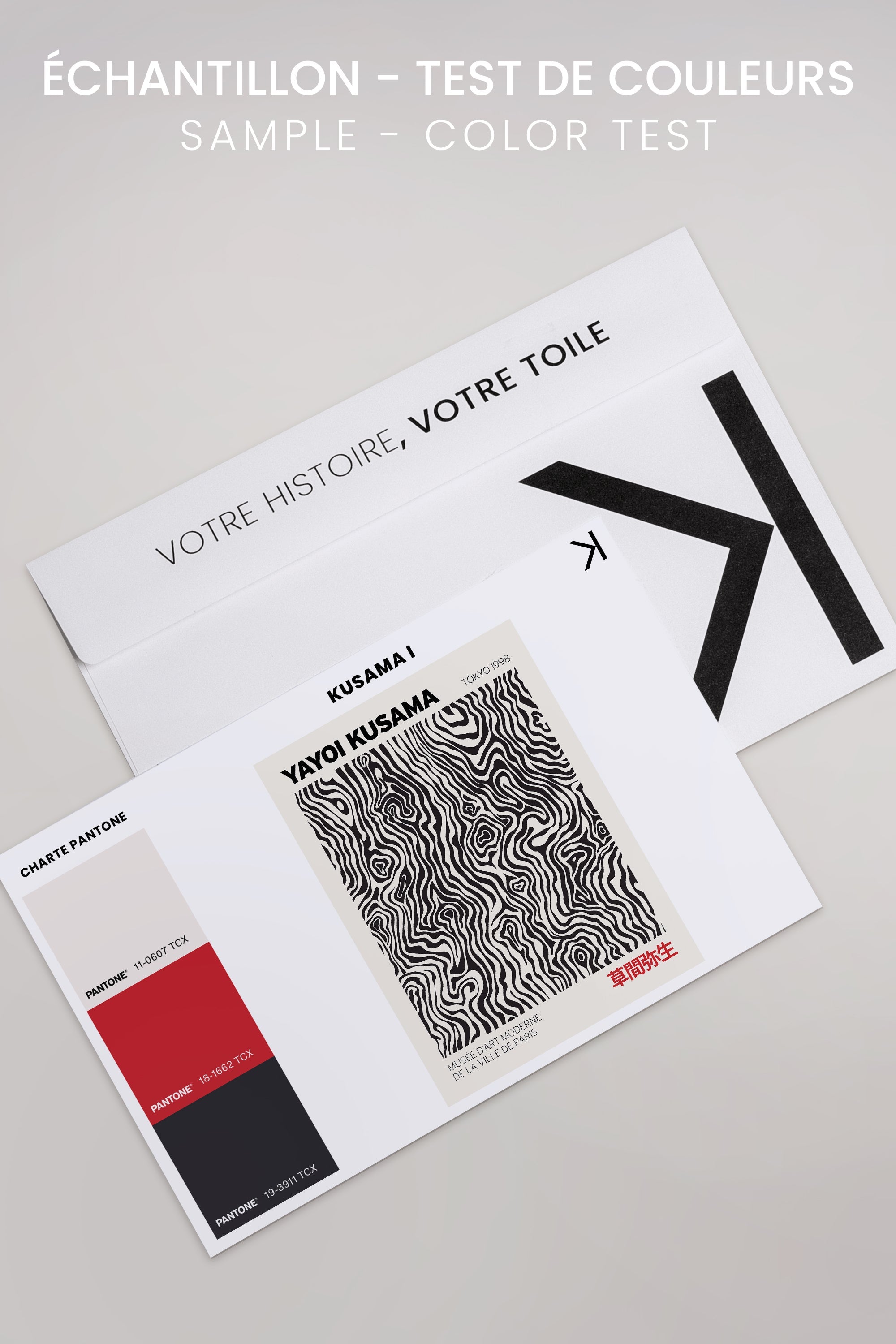 OLEKA CANVAS - KUSAMA I, Oeuvre sur toile étirée, encadré Naturel Clair