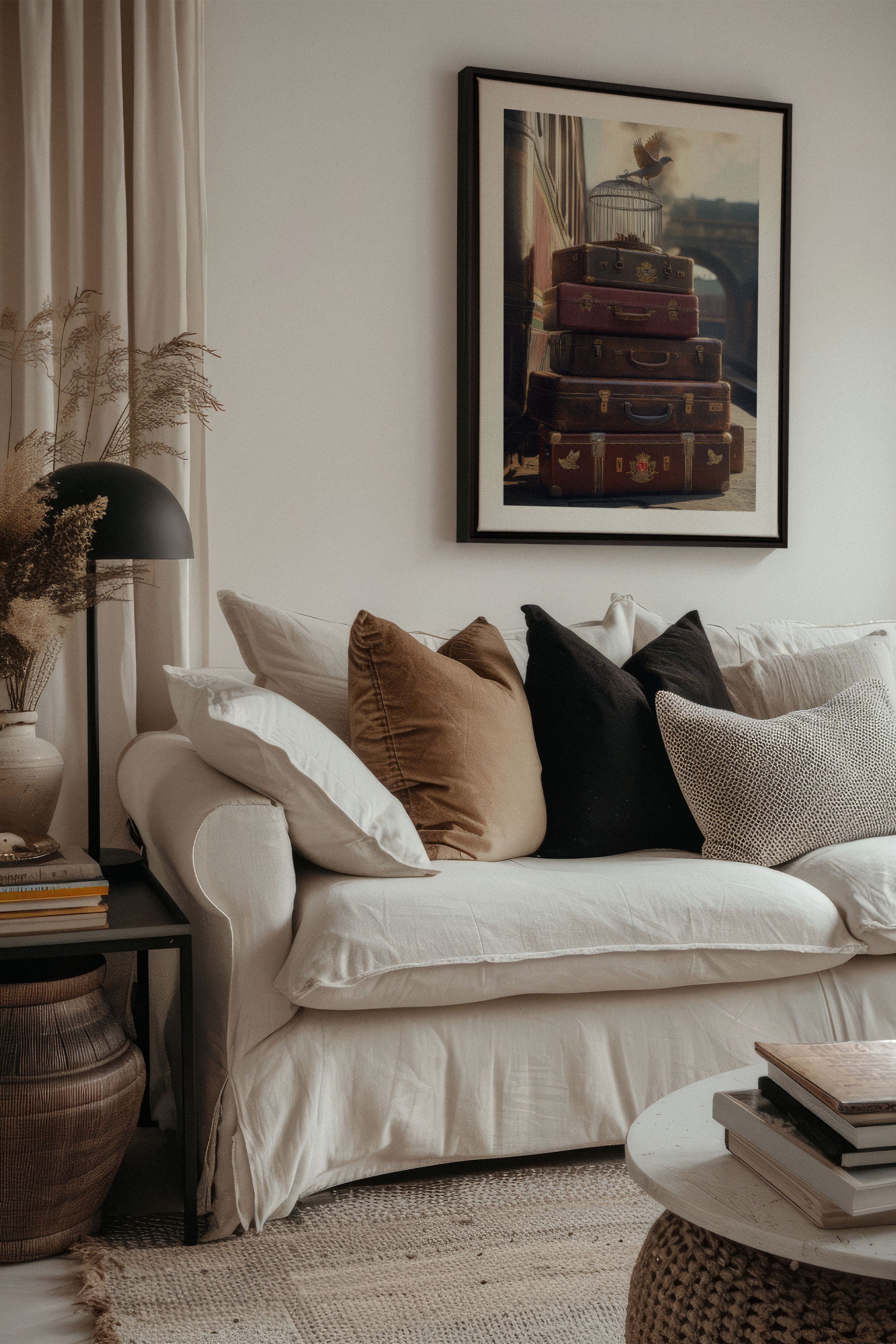 OLEKA CANVAS - SECRET JOURNEY, Oeuvre sur toile étirée, encadré Noir