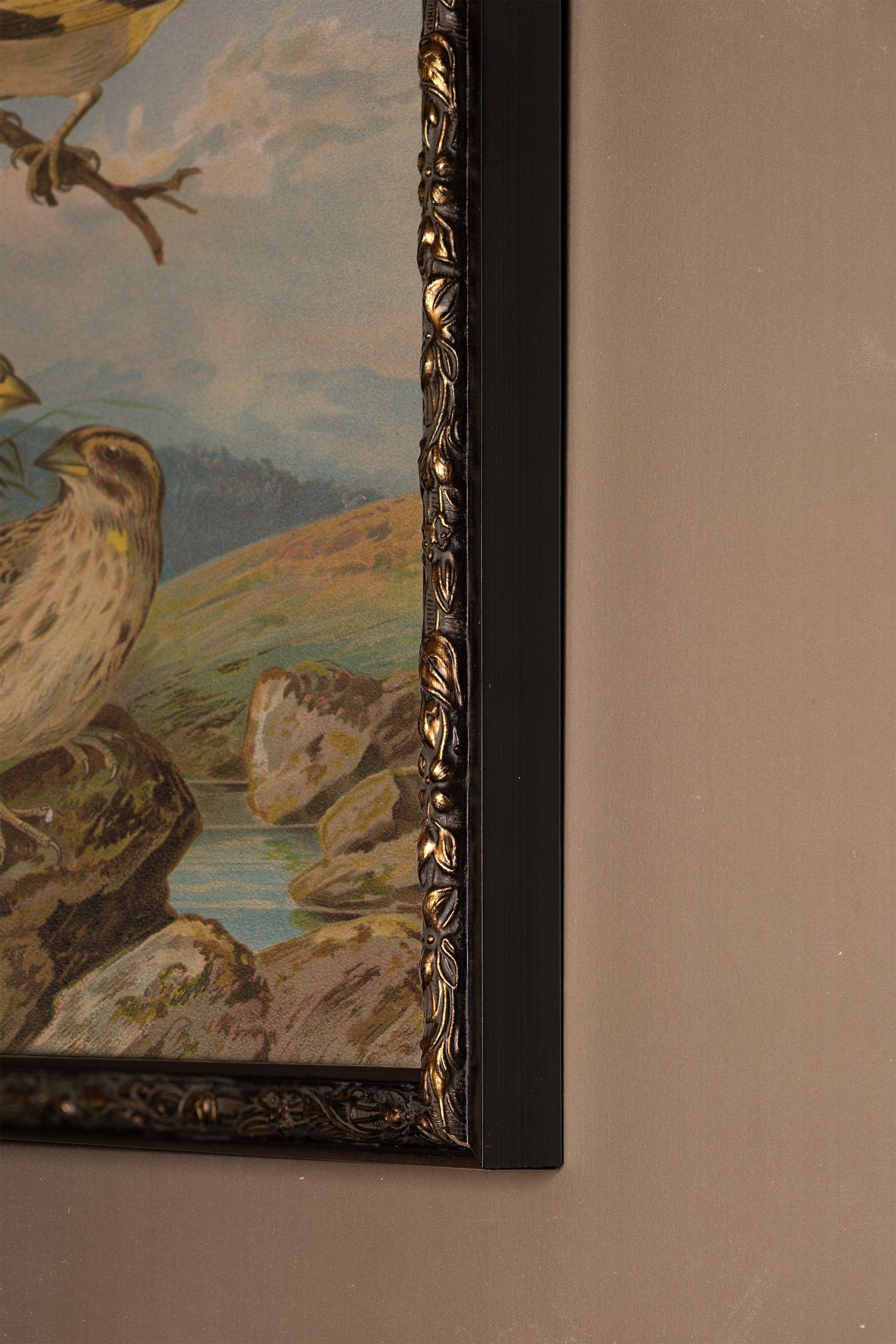 CHANT DES ROSEAUX, Artwork on rigid canvas, framed in Vintage Bronze