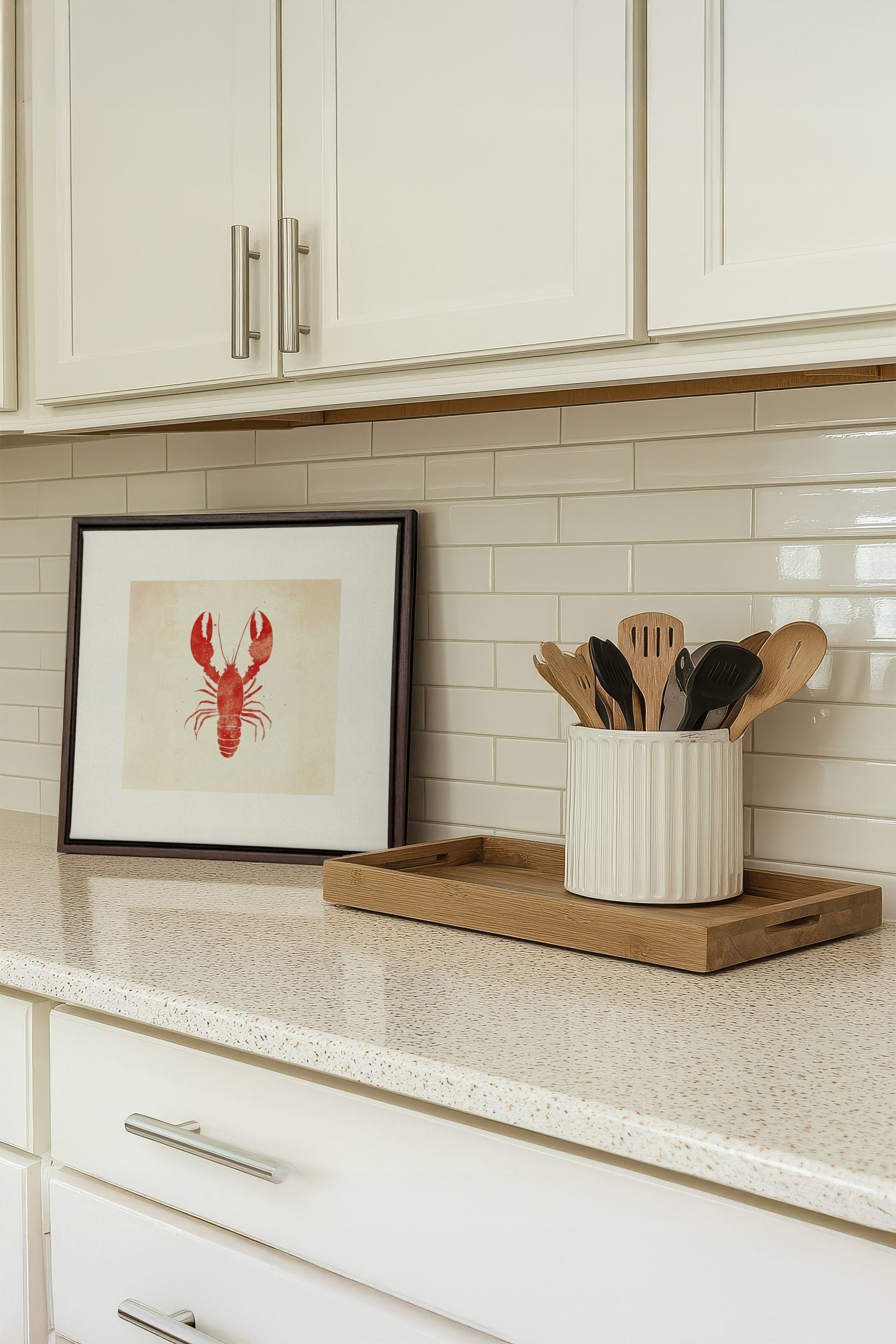 OLEKA CANVAS - CÔTE SALÉE, Oeuvre sur toile étirée, encadré Brun Noyer