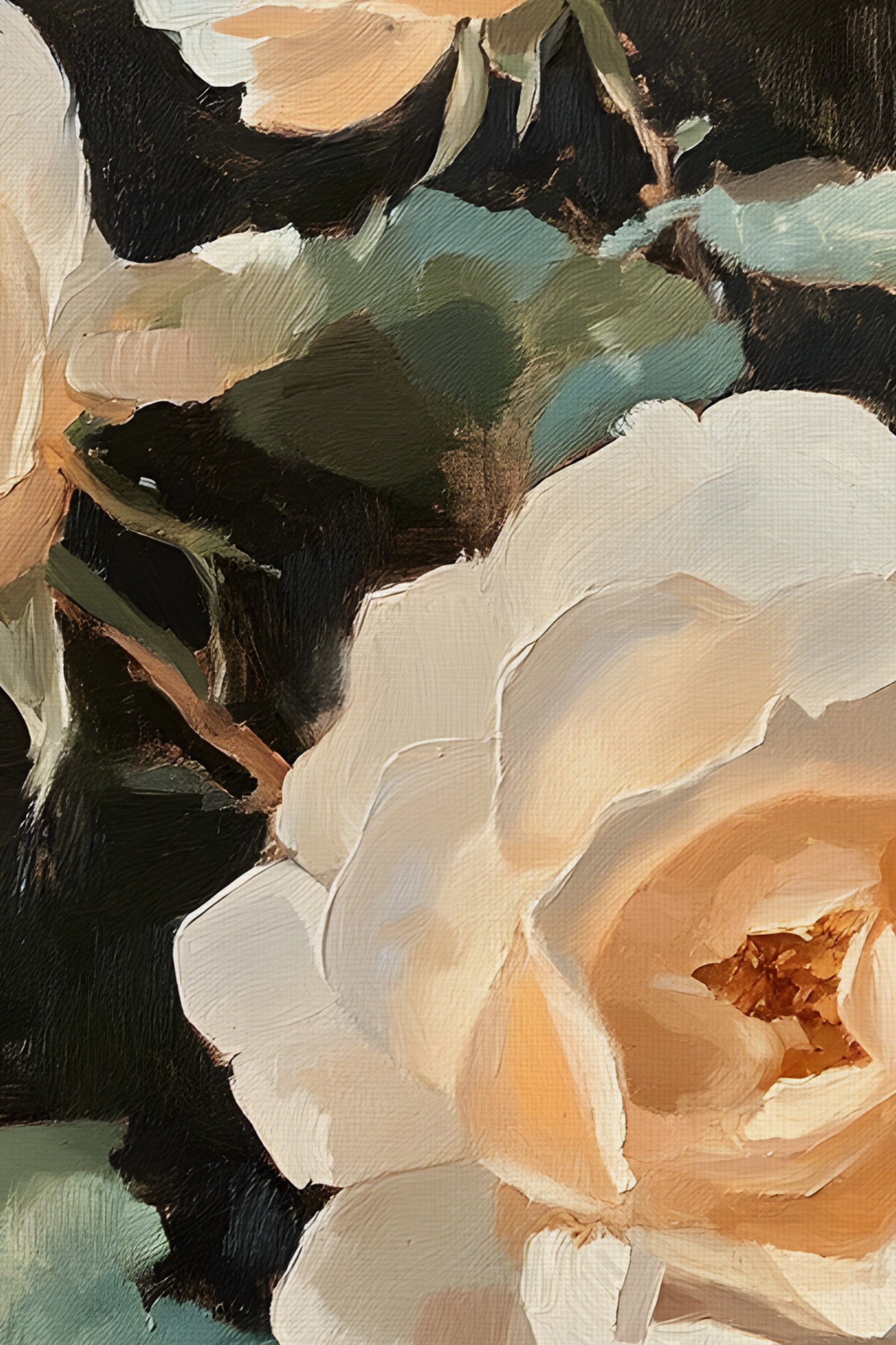 FLEUR DE VELOURS, Artwork on rigid canvas, framed in Vintage Bronze