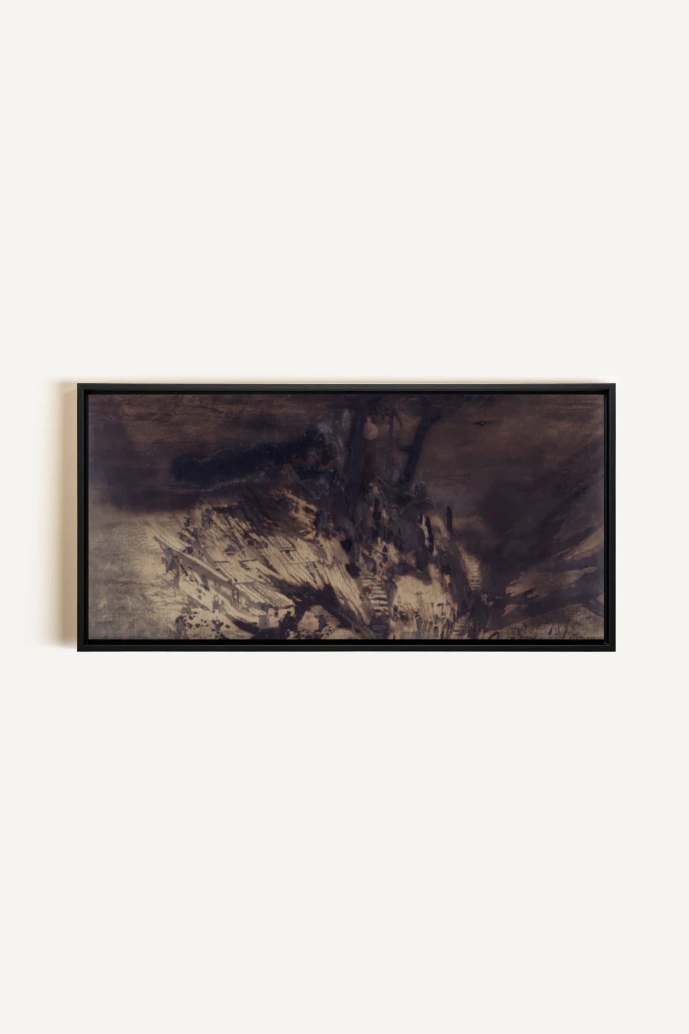 OBSIDIAN PATH, Artwork on stretched canvas, framed in black