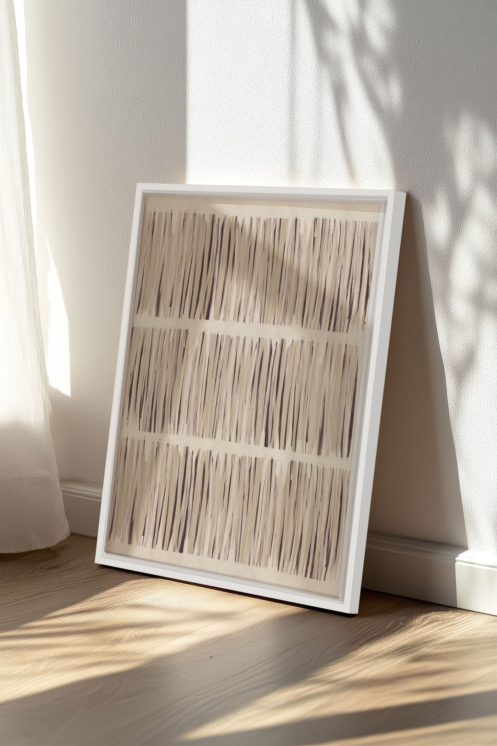 OLEKA CANVAS - PARFUM DE PRAIRIE, Oeuvre sur toile étirée, encadré Blanc