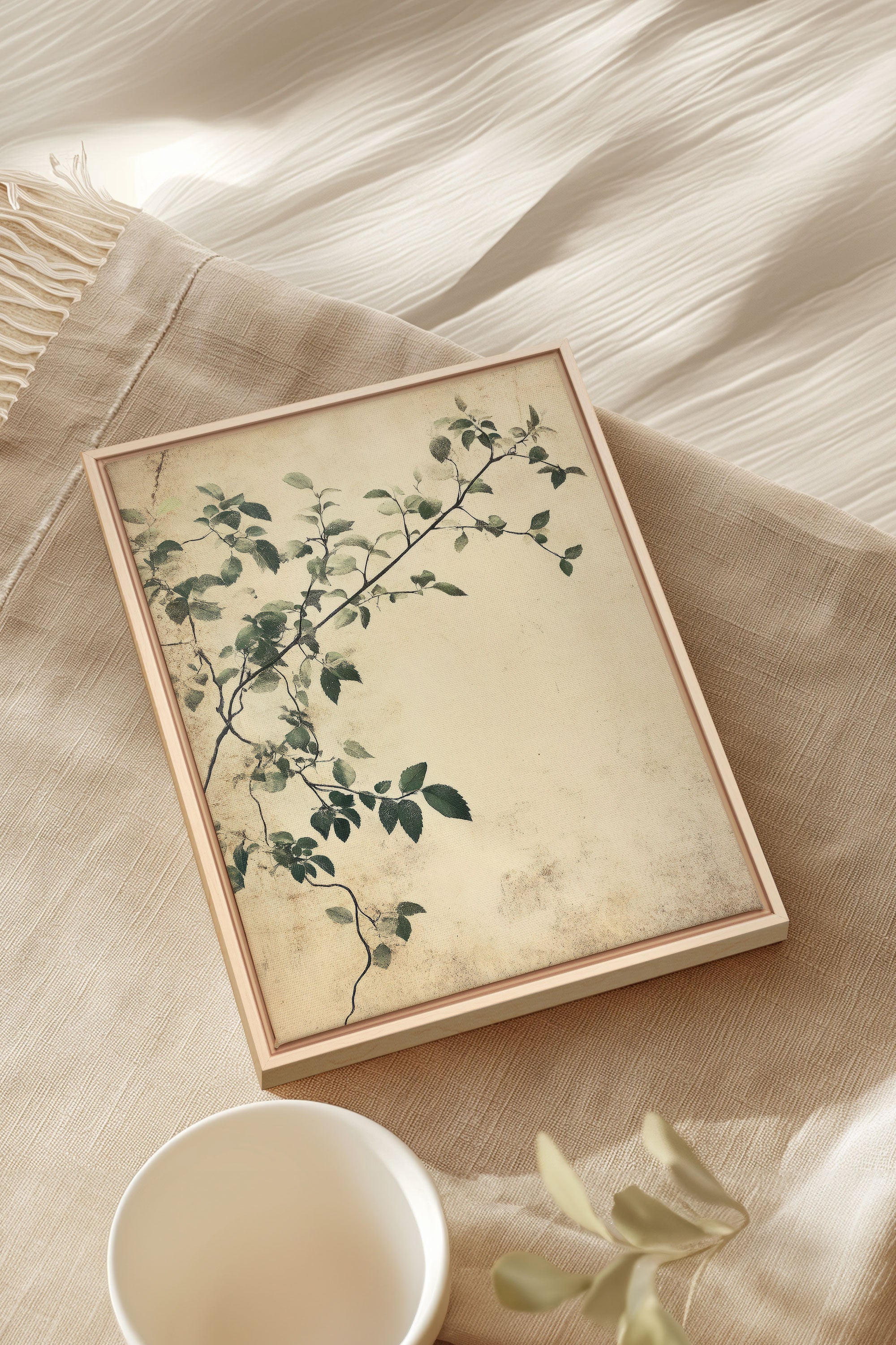 OLEKA CANVAS - SILENT VINES, Oeuvre sur toile étirée, encadré Naturel Clair