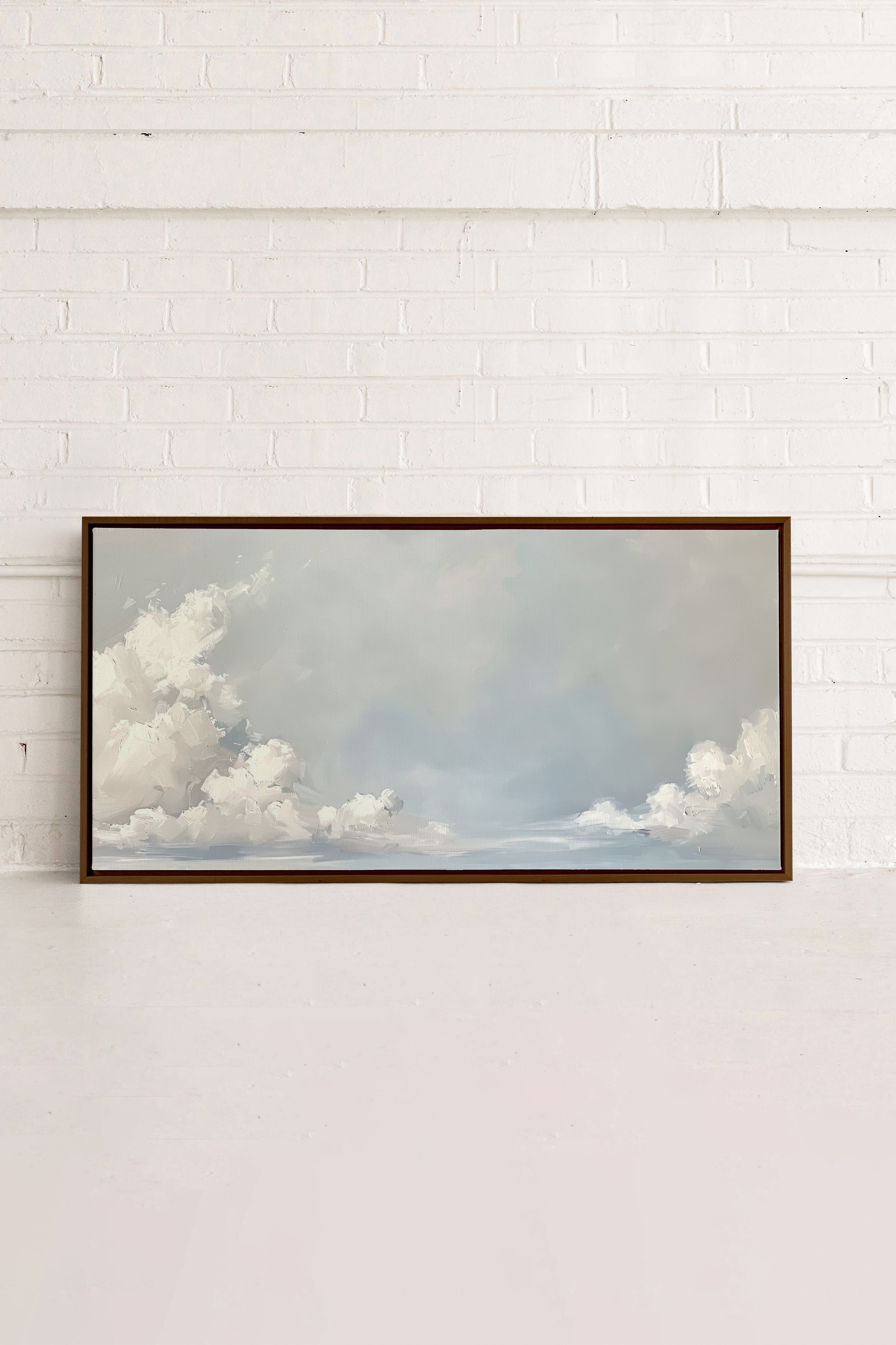 OLEKA CANVAS - CLOUDSCAPE, Oeuvre sur toile étirée, encadré Brun Noyer