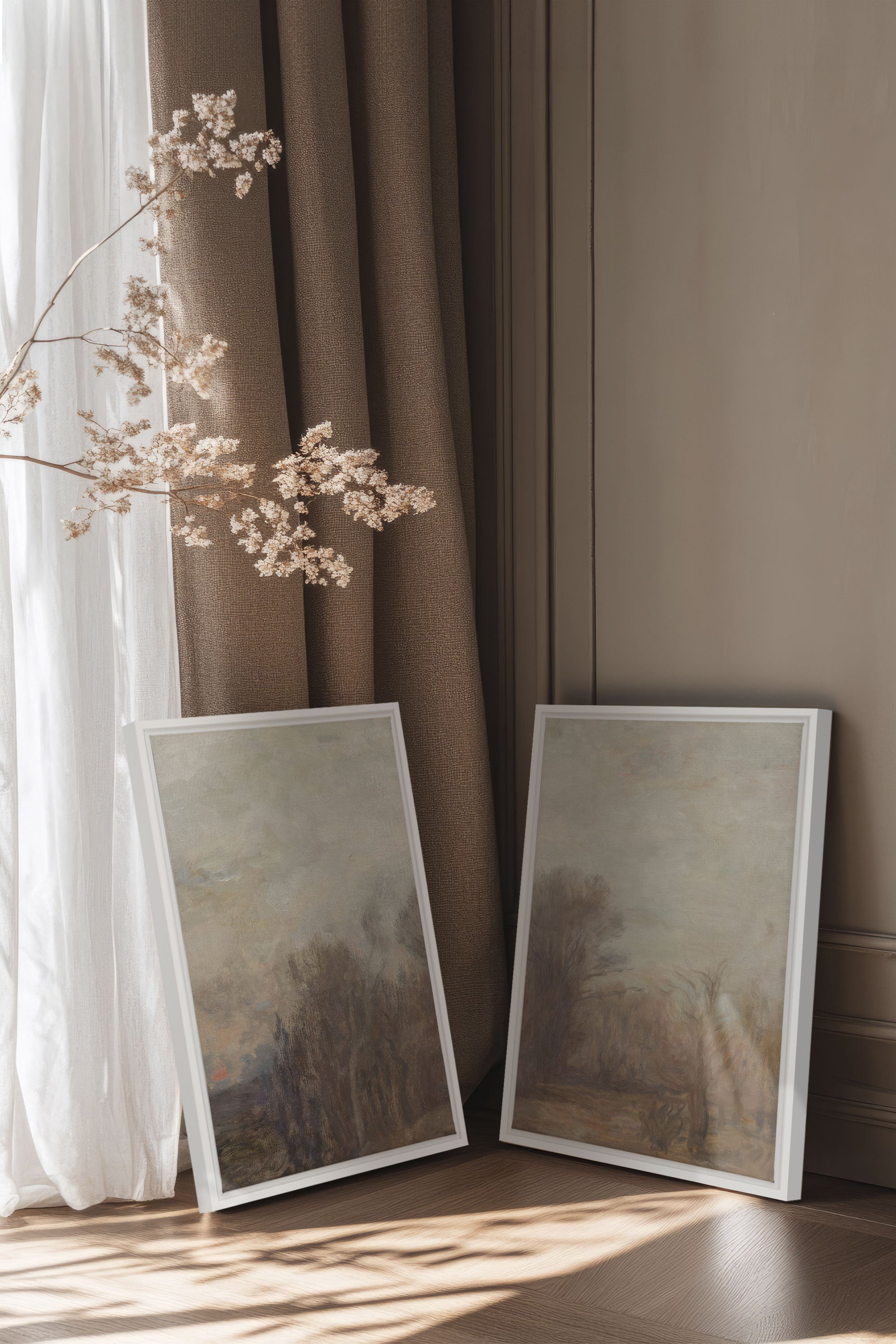 SILENT SEASON DUO, 2 Works on stretched canvas, framed in white