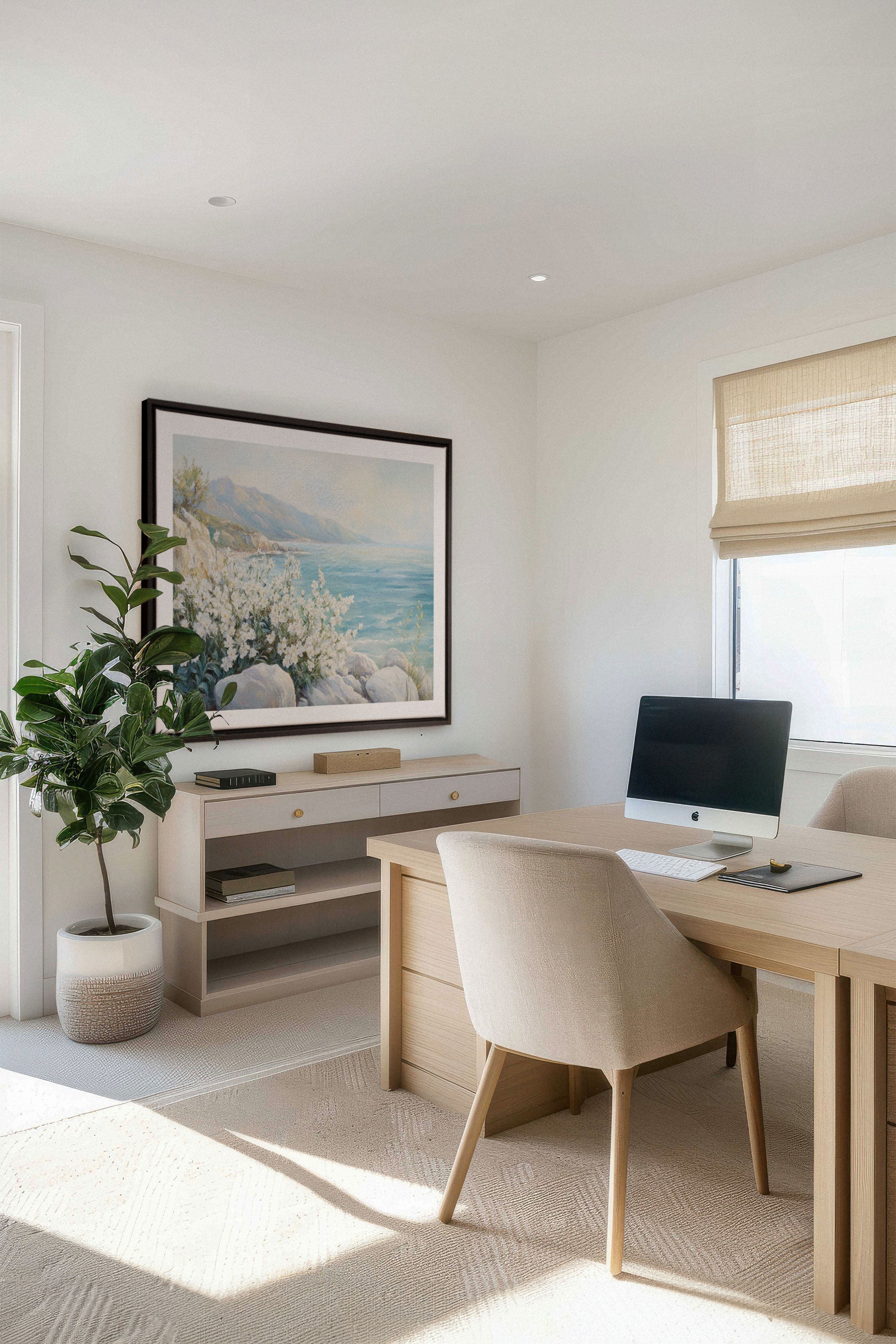 OLEKA CANVAS - AZURE HORIZON, Oeuvre sur toile étirée, encadré Noir