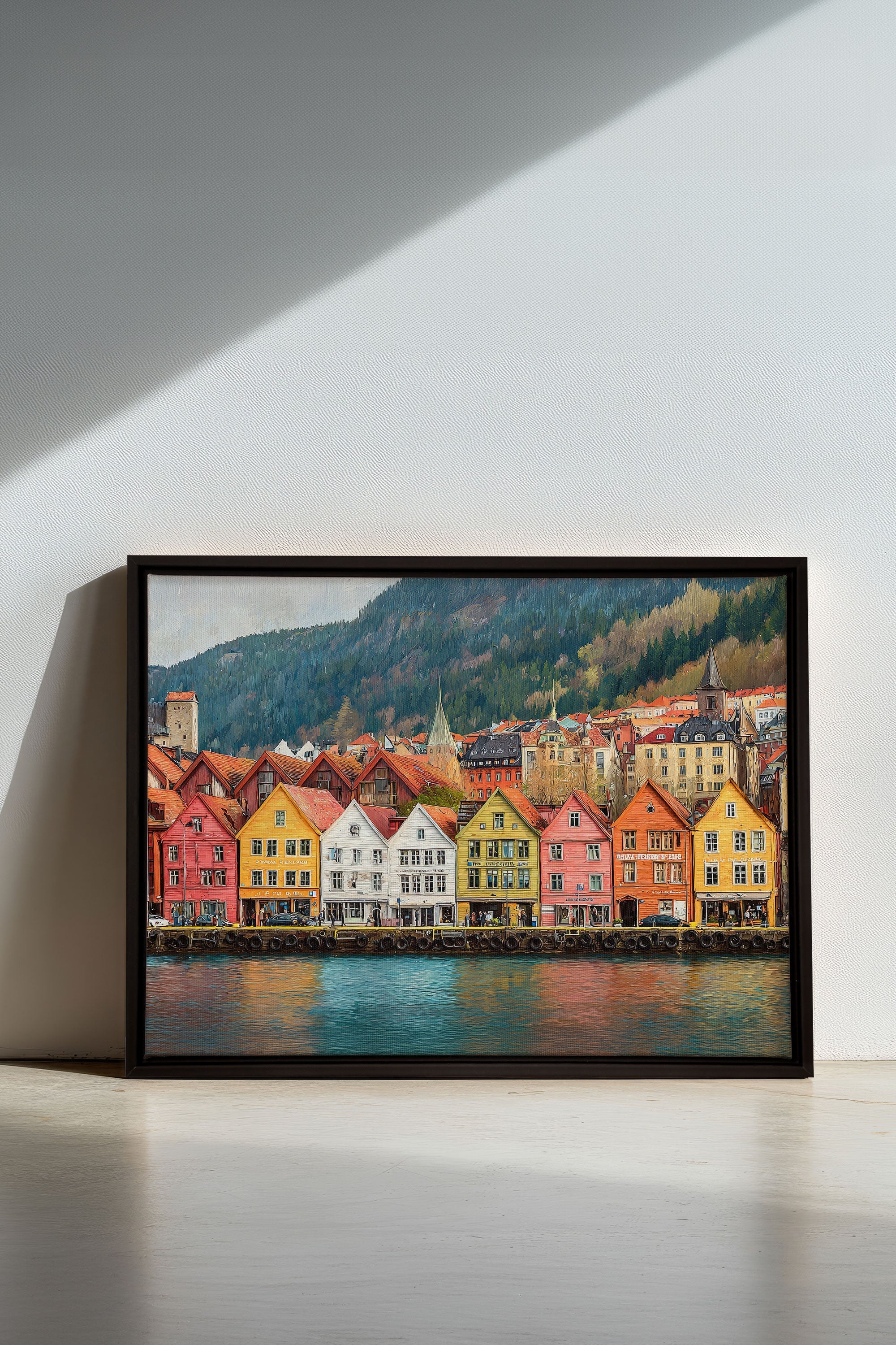 OLEKA CANVAS - HARBOR COLORS, Oeuvre sur toile étirée, encadré Noir