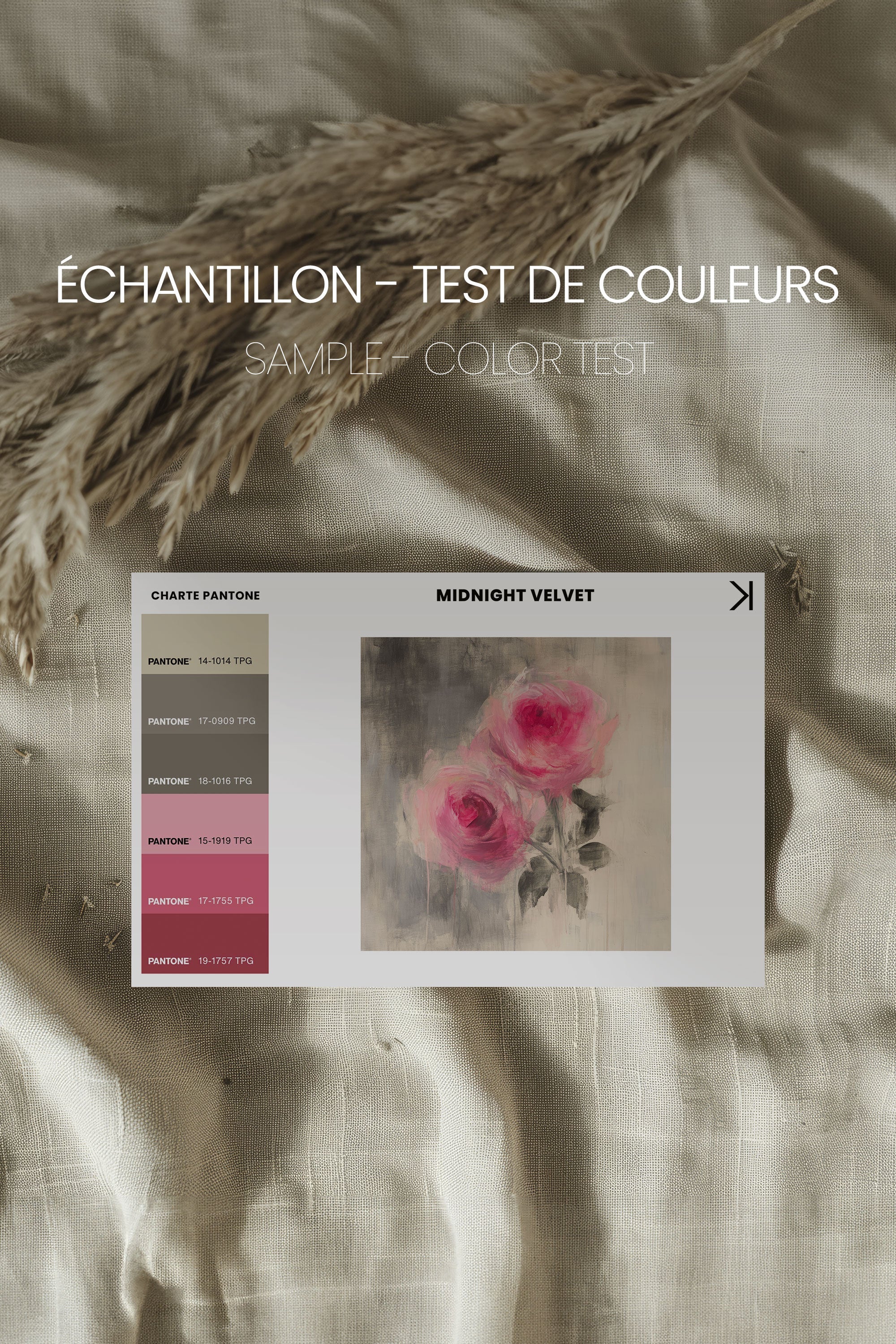 OLEKA CANVAS - MIDNIGHT VELVET, Oeuvre sur toile étirée, encadré Naturel Clair