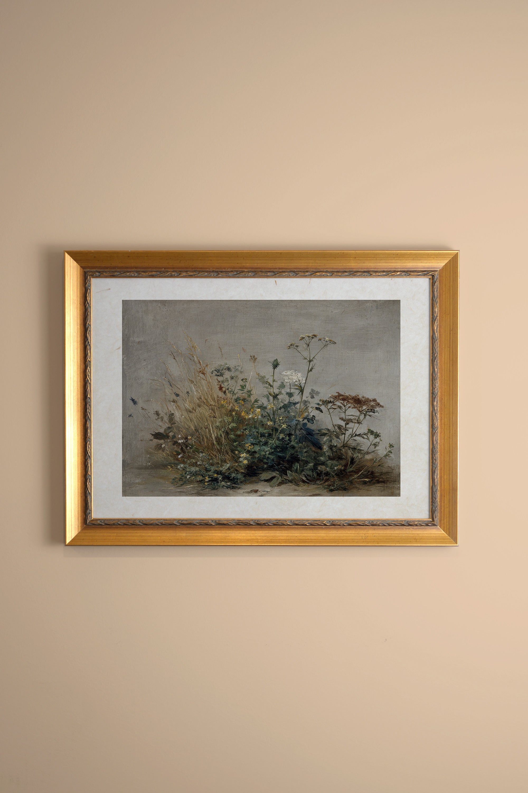 UNTAMED FIELD, Oeuvre sur toile rigide, encadré Vintage Or
