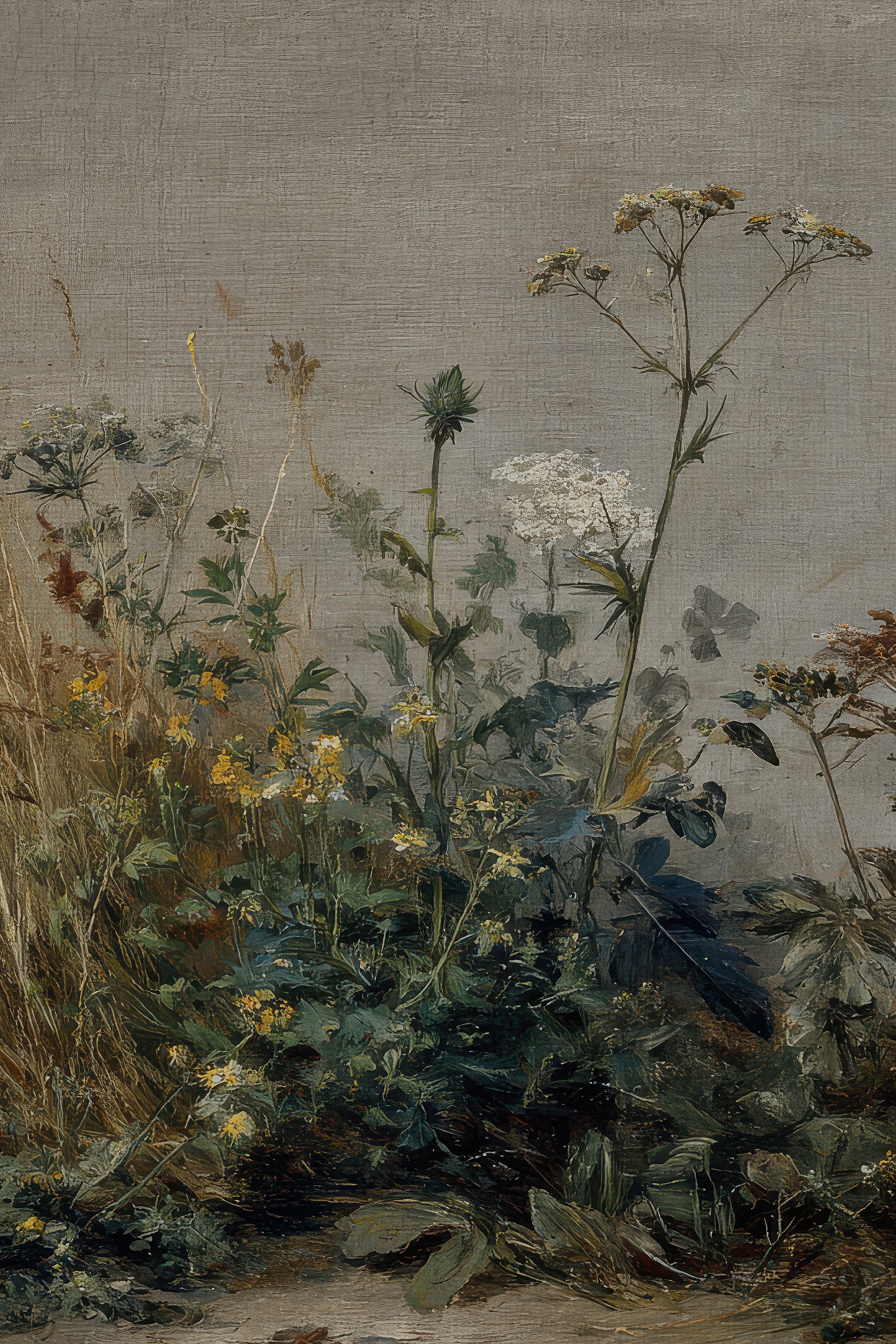 UNTAMED FIELD, Artwork on rigid canvas, framed in Vintage Gold