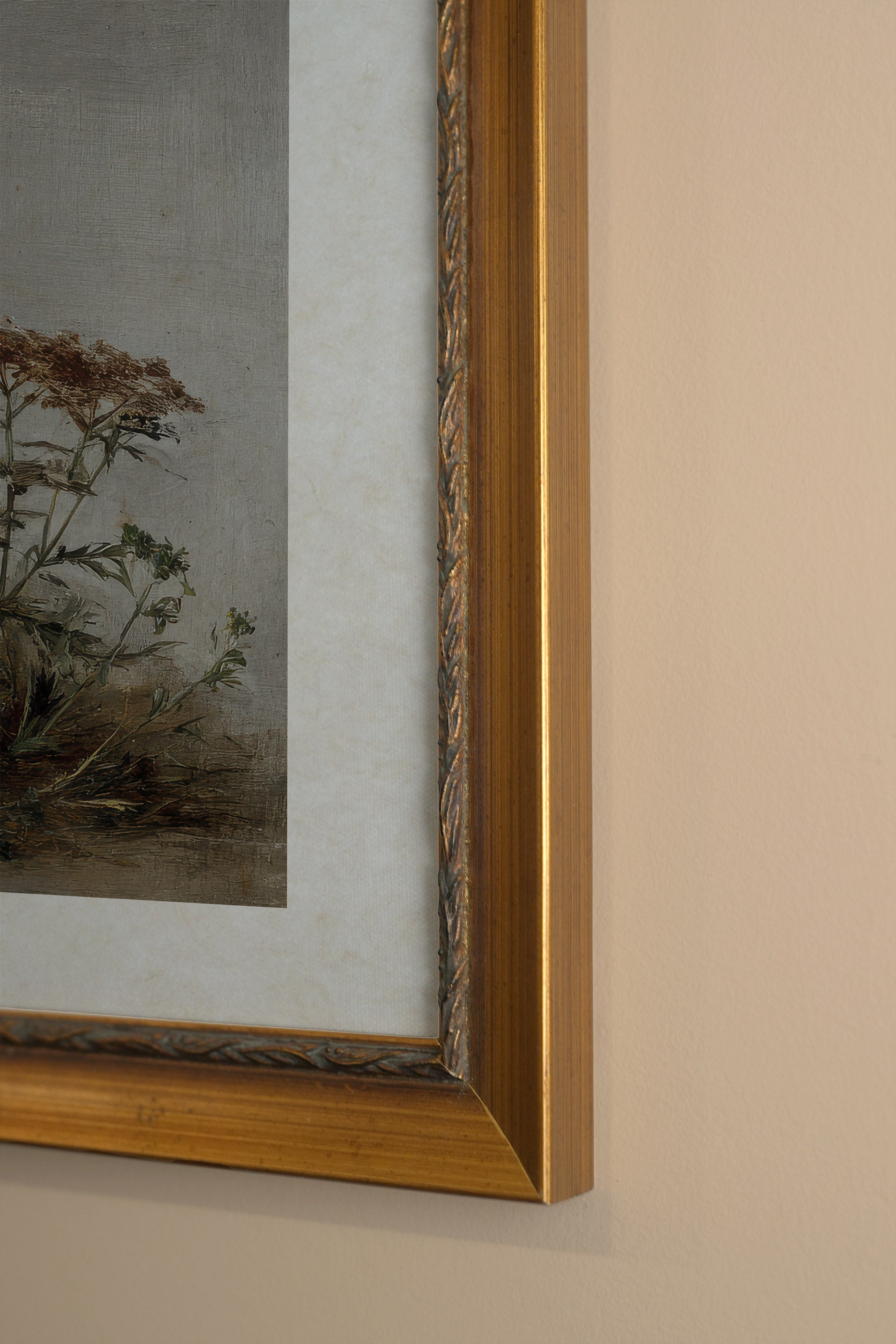 UNTAMED FIELD, Artwork on rigid canvas, framed in Vintage Gold