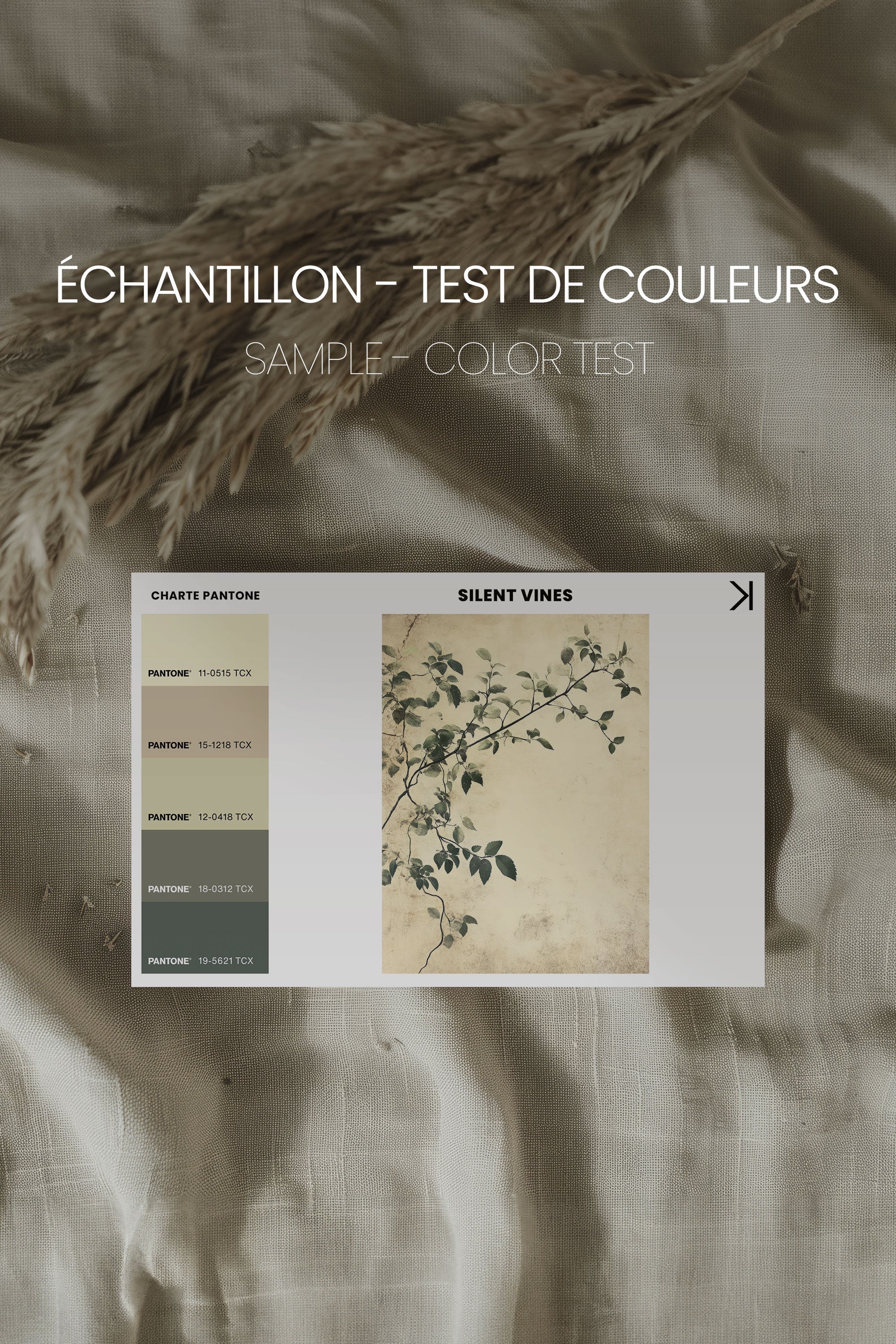 OLEKA CANVAS - SILENT VINES, Oeuvre sur toile étirée, encadré Naturel Clair