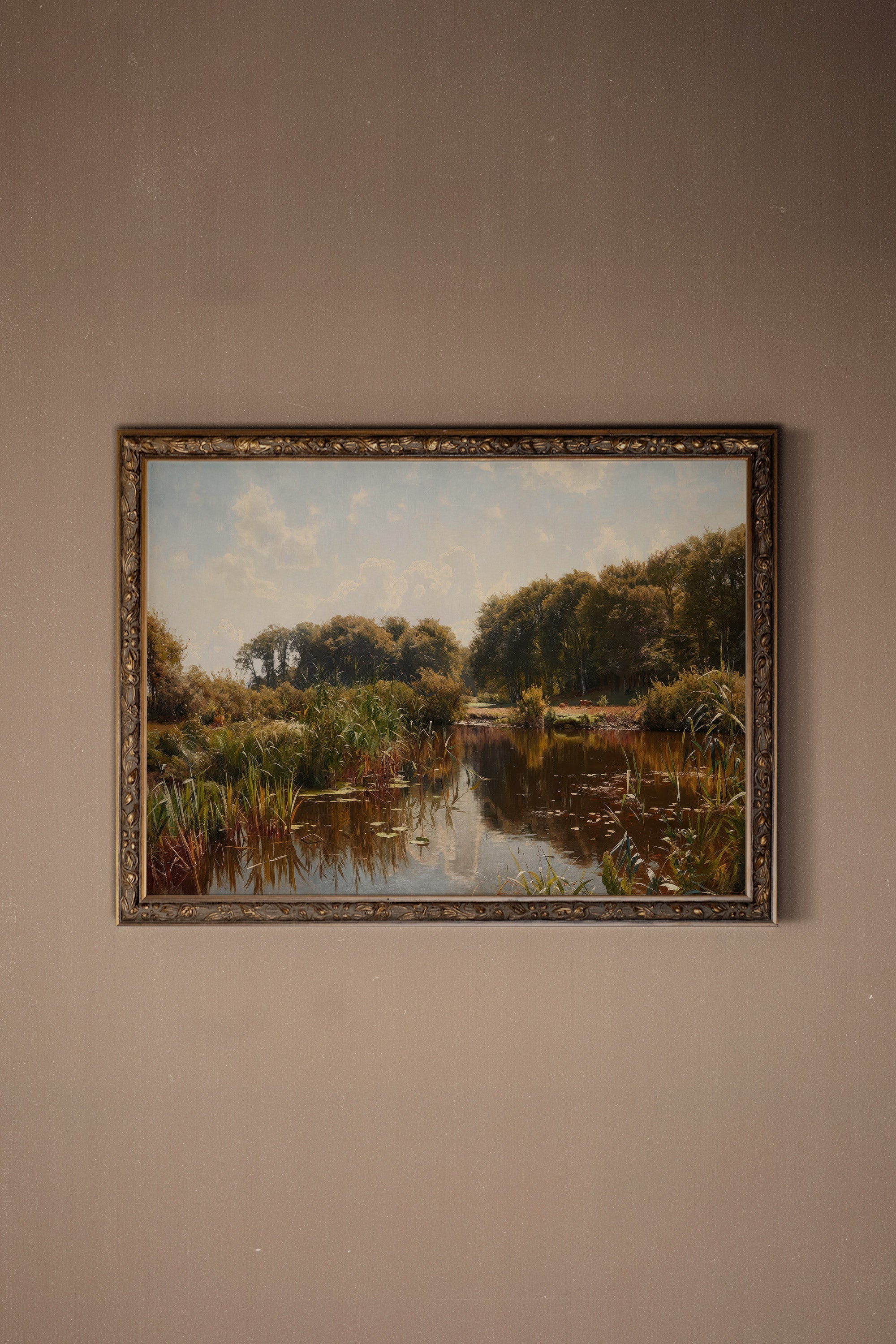 REFLET SAUVAGE, Artwork on rigid canvas, framed in Vintage Bronze