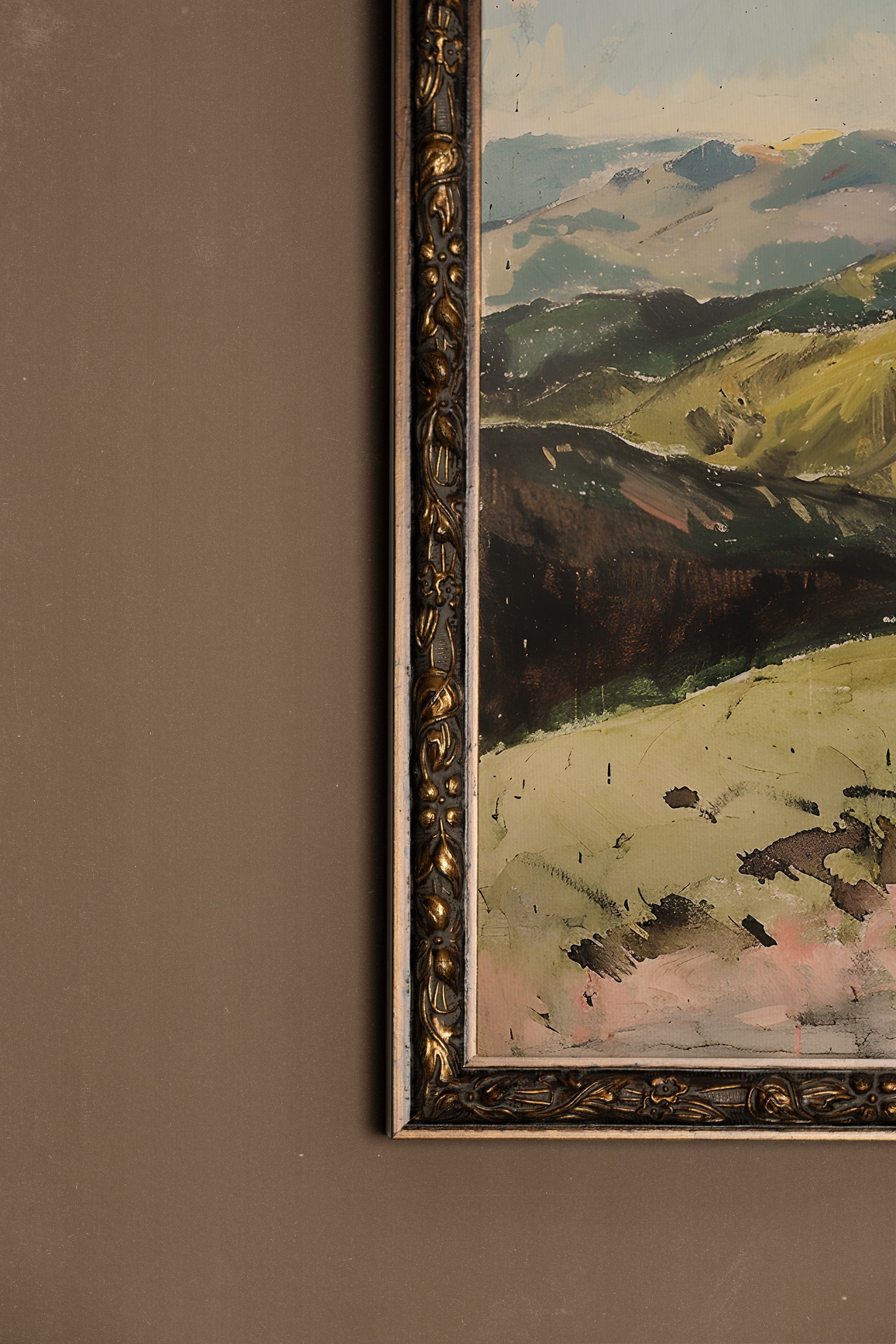 ÉCHOS DU VENT, Artwork on rigid canvas, framed in Vintage Bronze