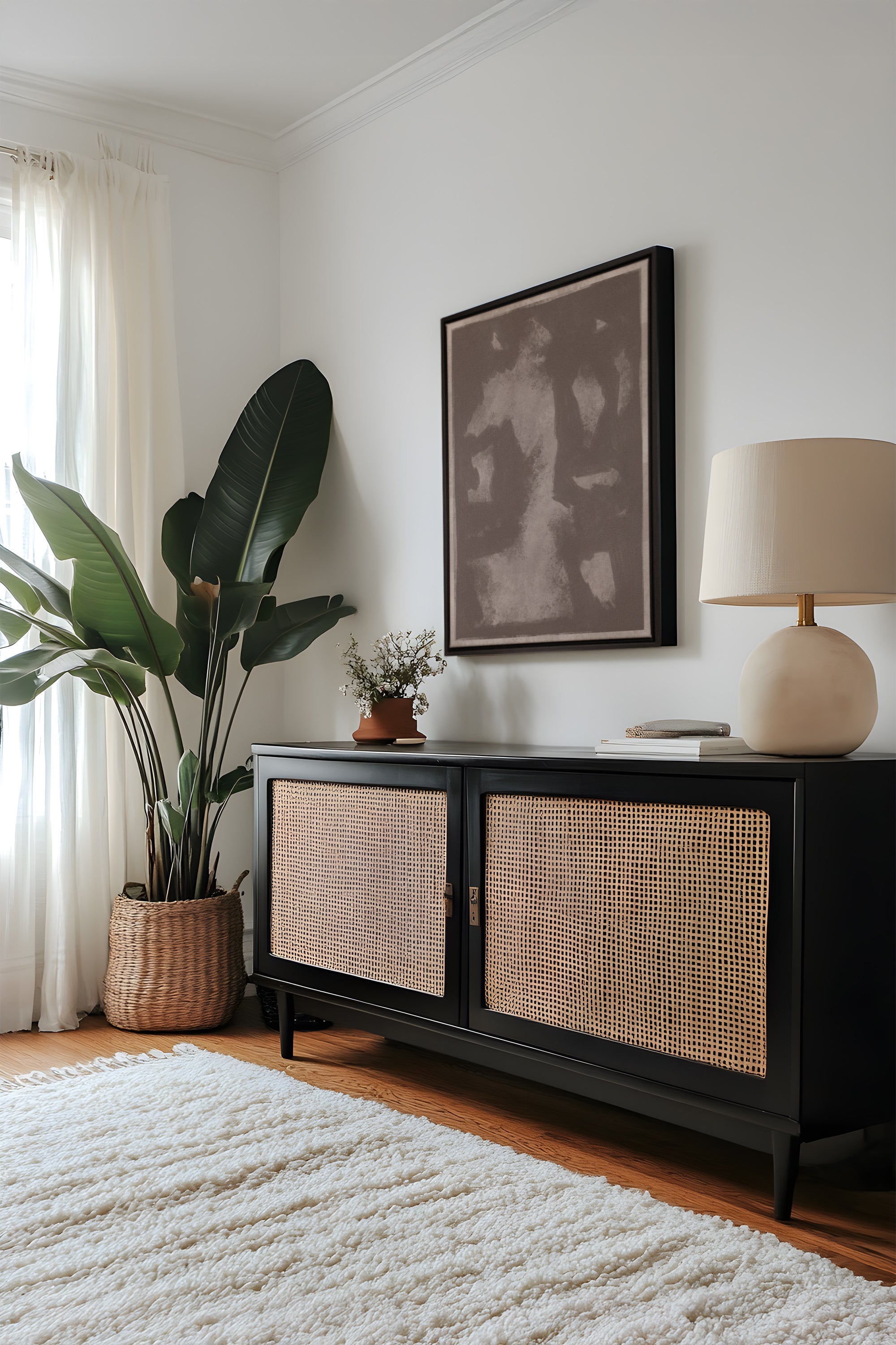 OLEKA CANVAS - OMBRE MURALE, Oeuvre sur toile étirée, encadré Noir