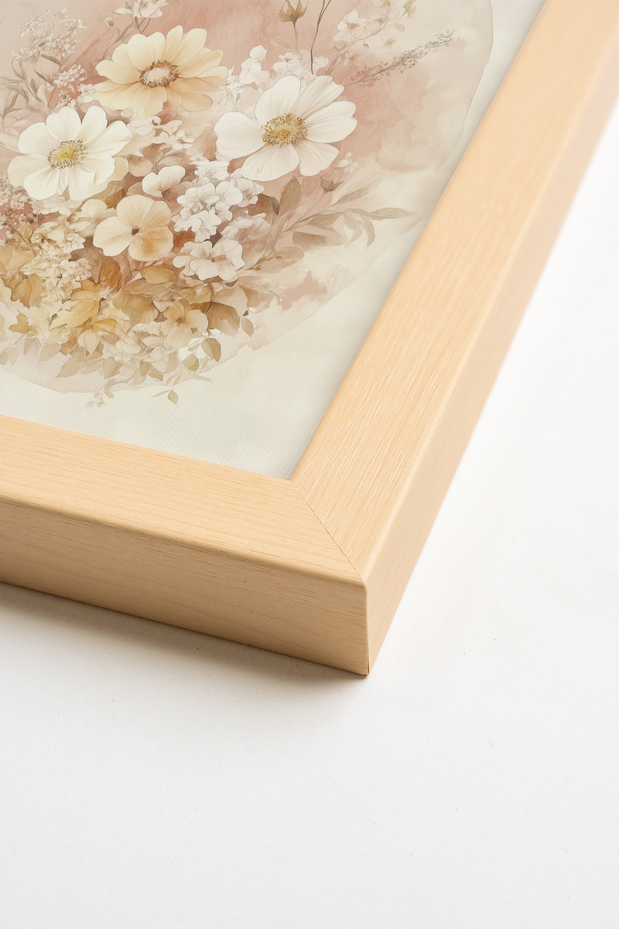 BOUQUET FANÉ, Oeuvre sur toile rigide, encadré Naturel Clair