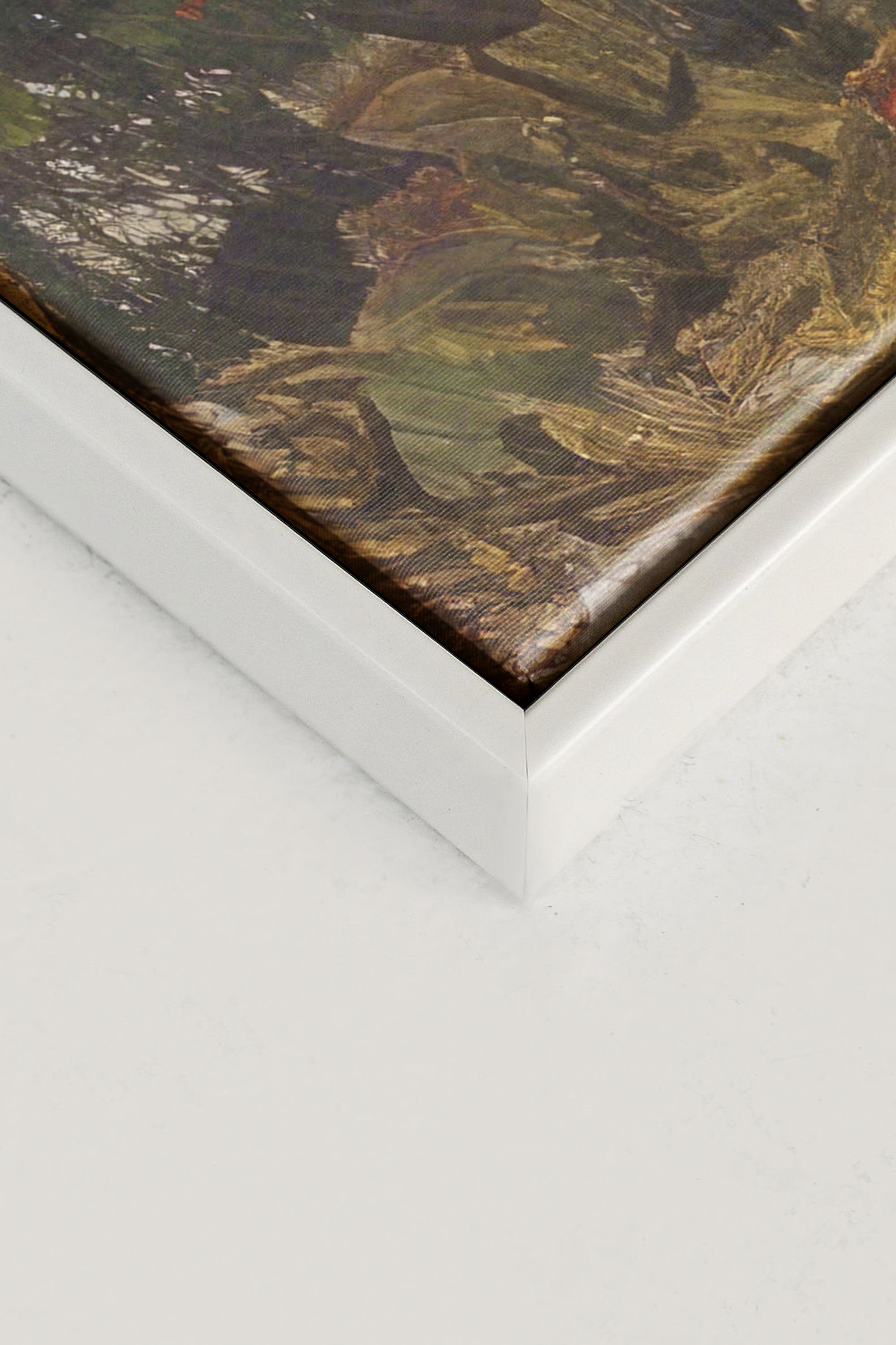 OLEKA CANVAS - Austrian Alpenglow, Oeuvre sur toile étirée, encadré Blanc